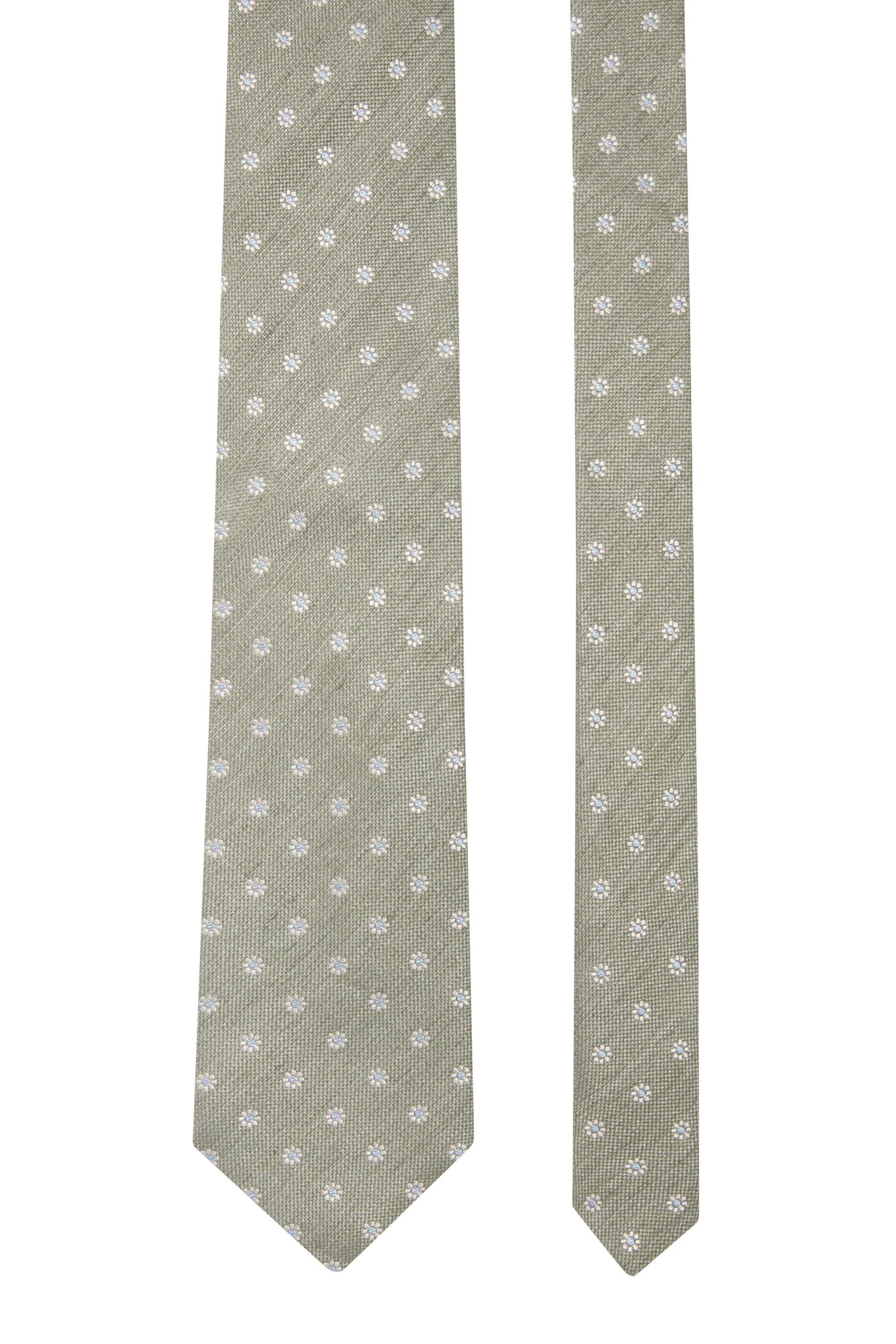 Floral Woven Linen Silk Tie