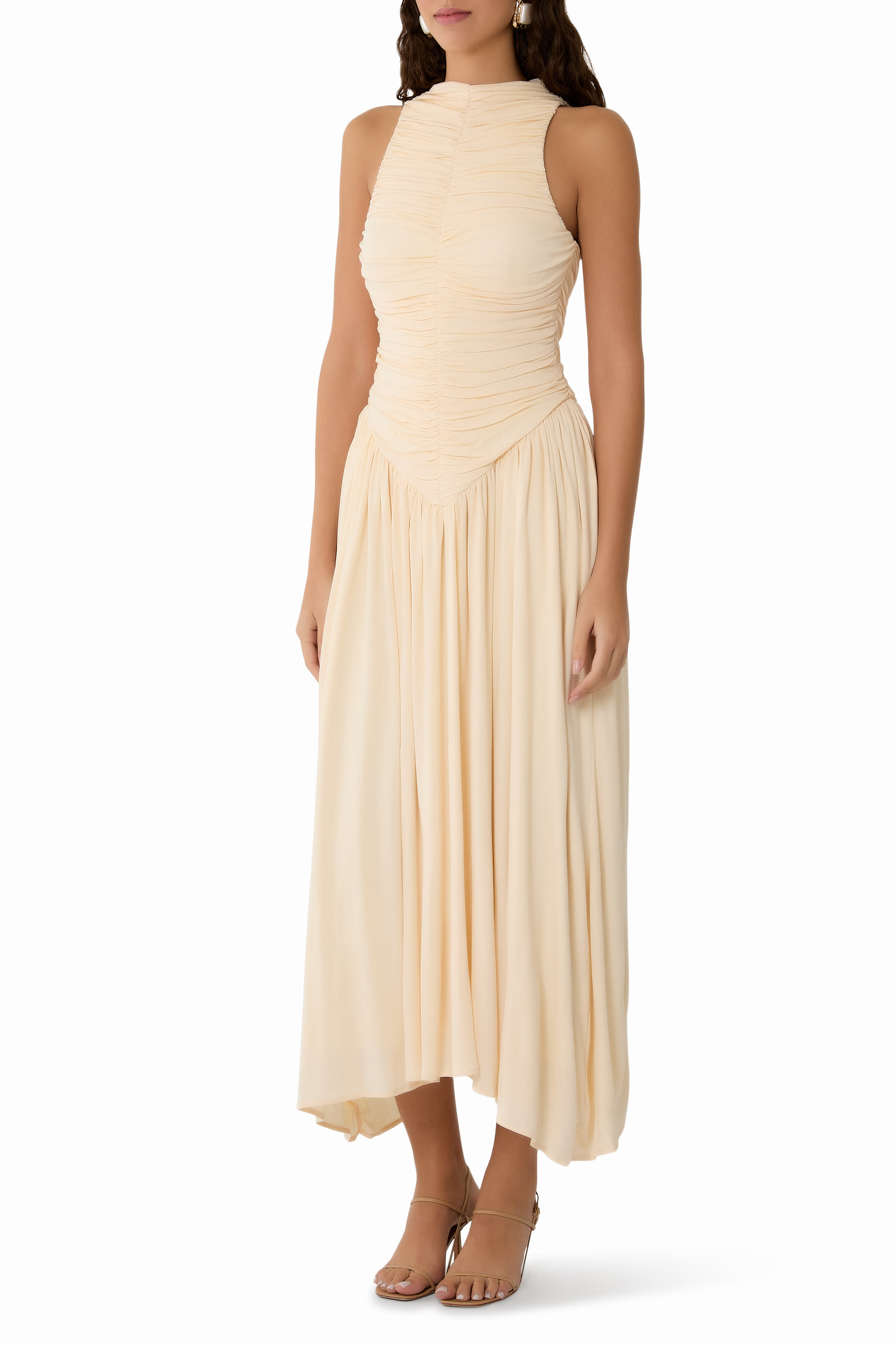 Cyclone Ruched Jersey Midi Dress