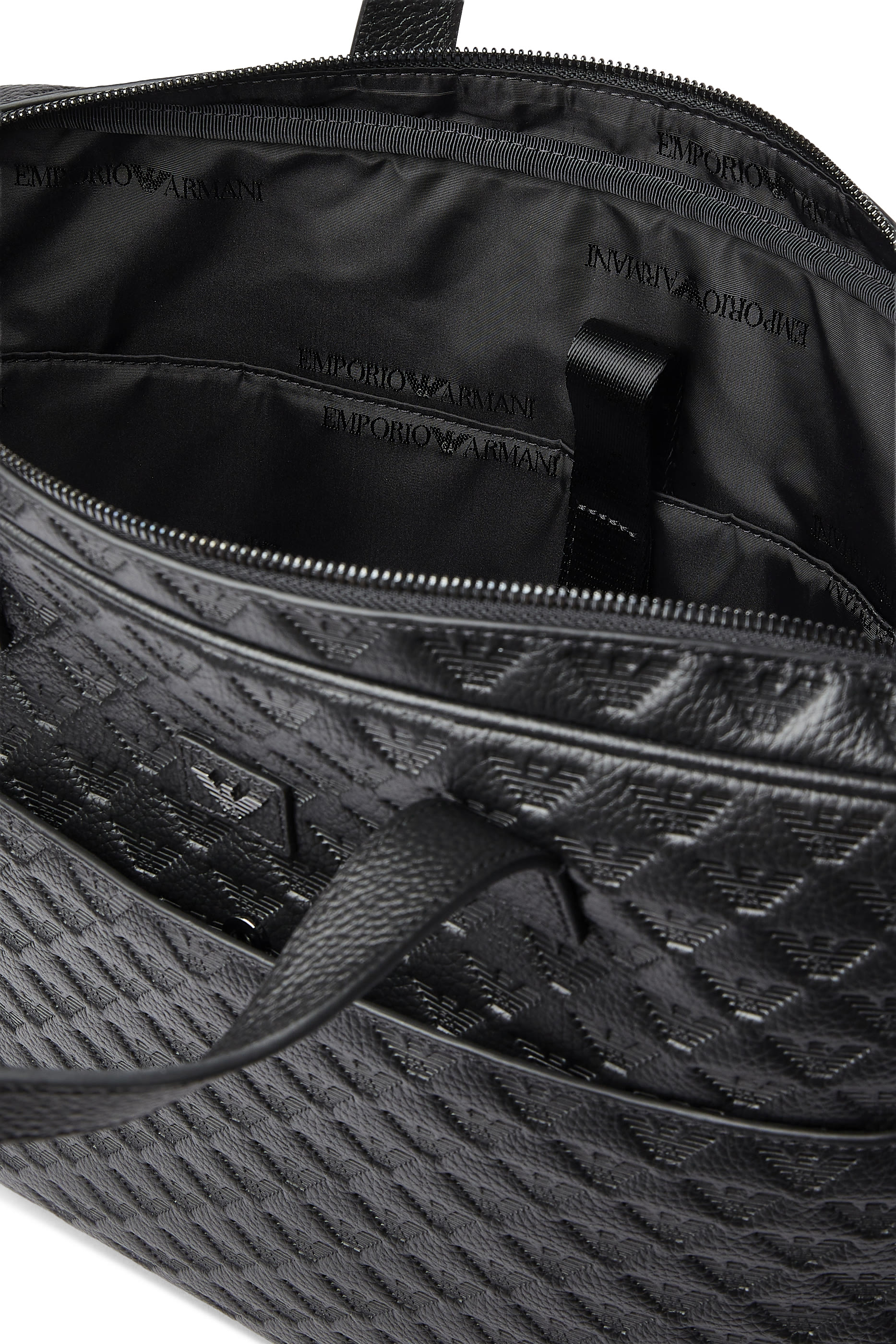 Micro Eagle Logo Leather Briefcase