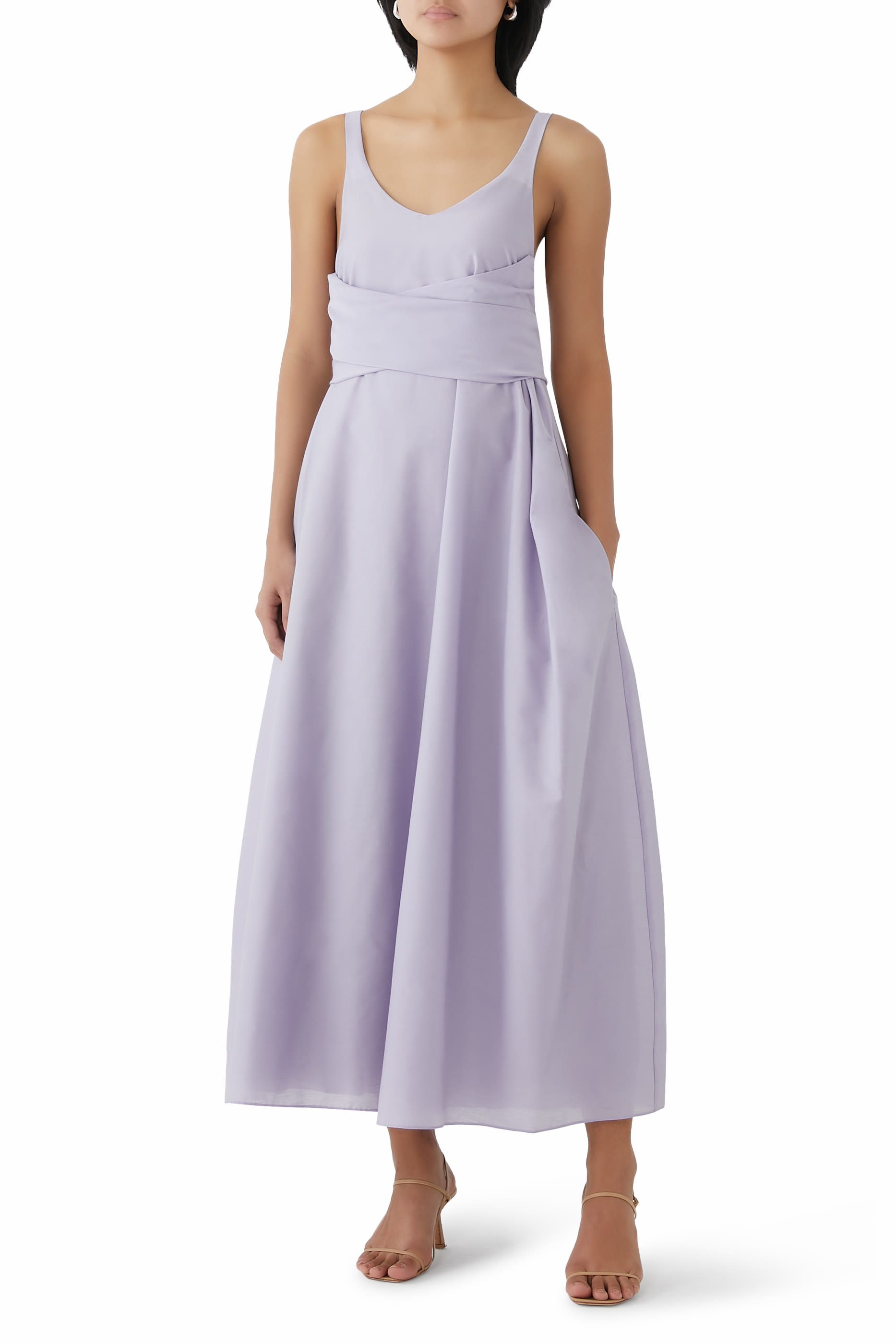 Wrap Waist Midi Dress