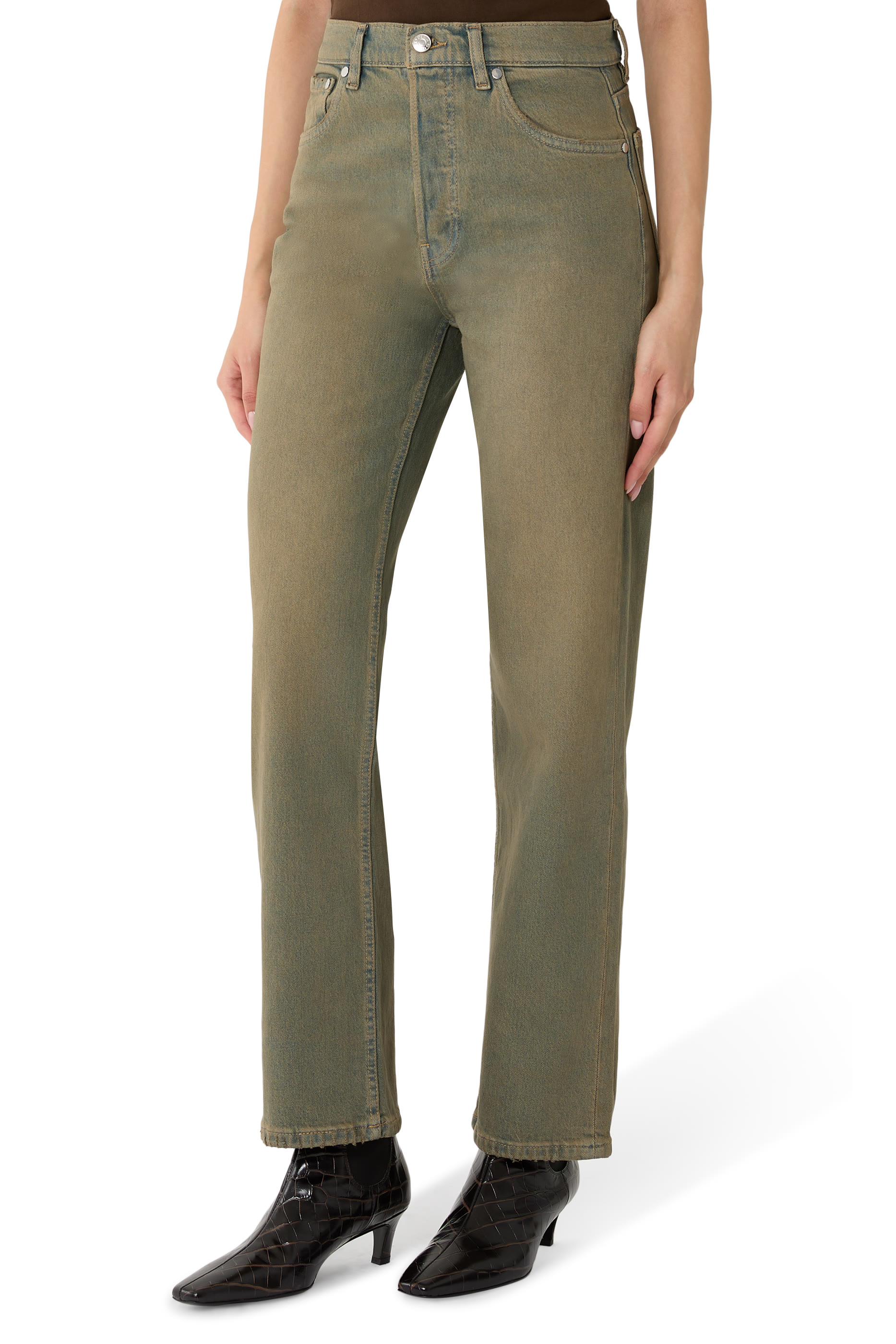 High-Rise Straight Jeans