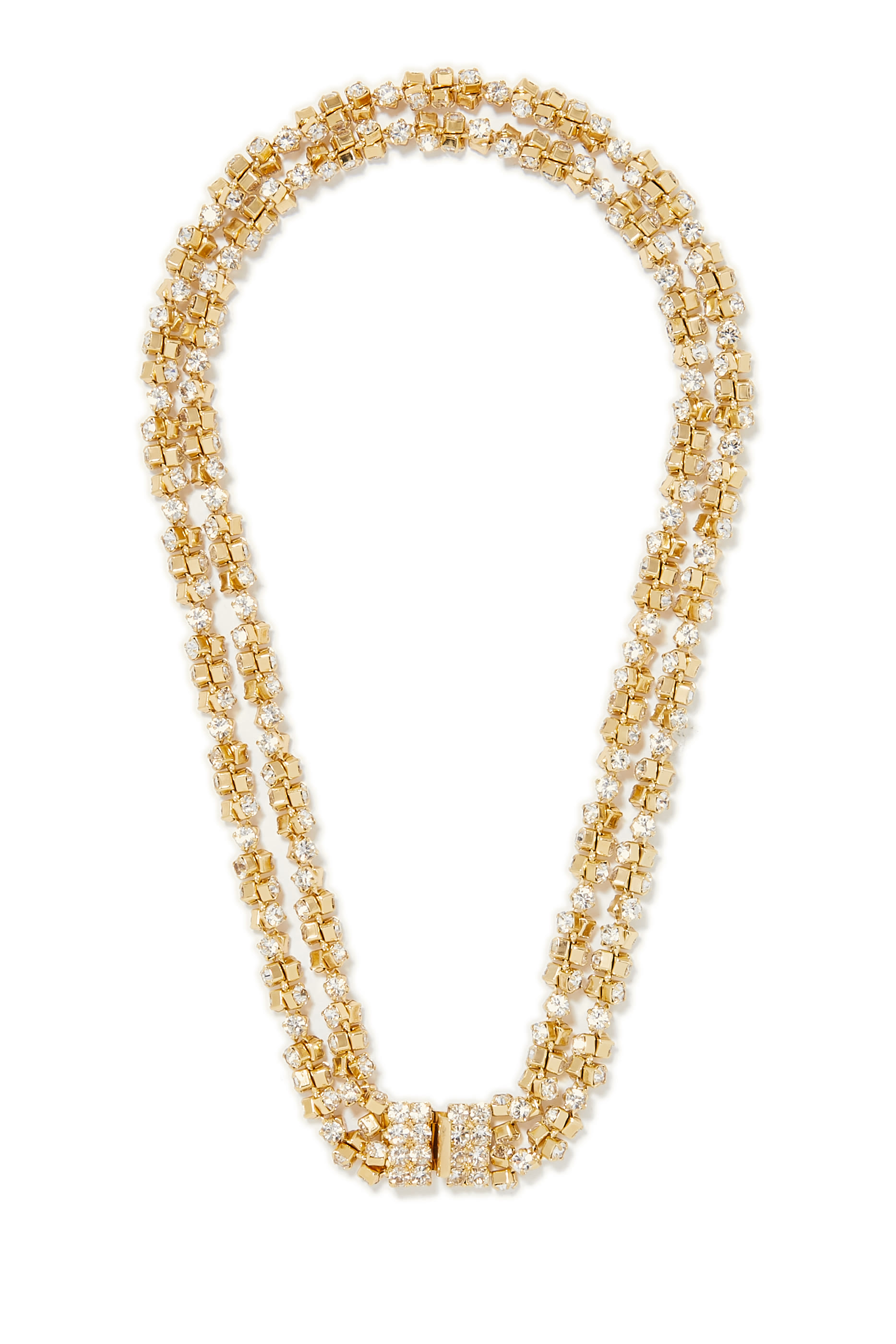 Trevise Necklace, Gold-Plated Metal & Rhinestones