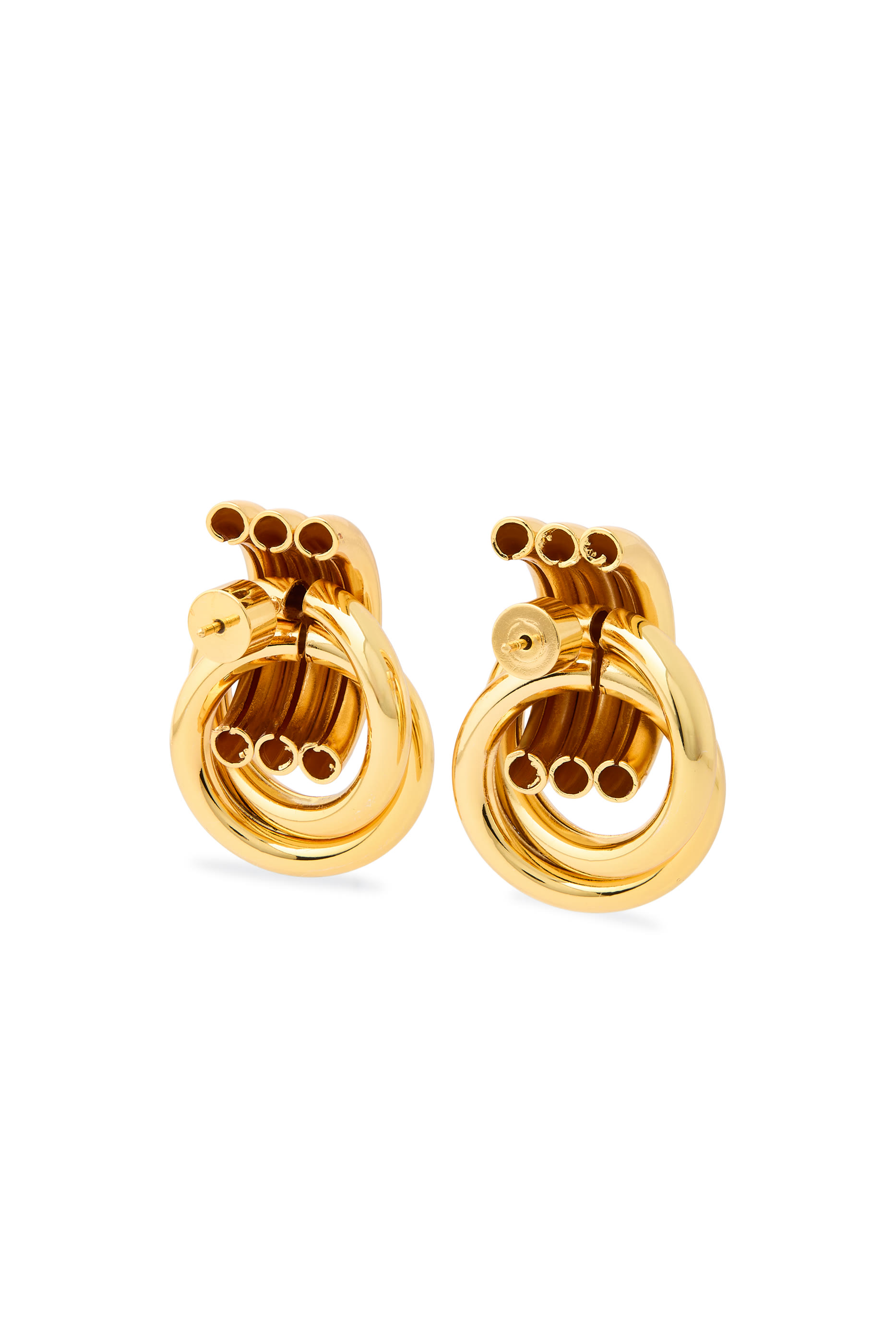Mini Knot Earrings, Gold-Plated Brass