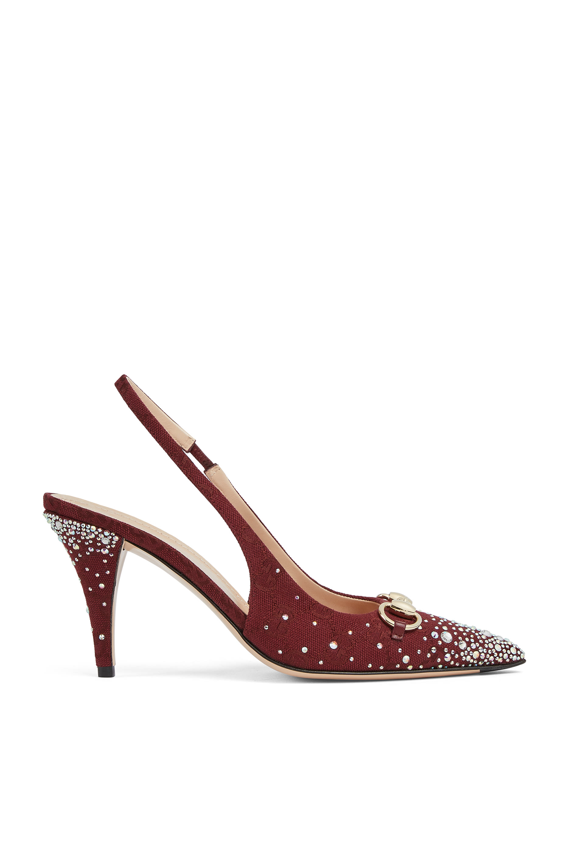 Crystal Horsebit 85 Slingback Pumps