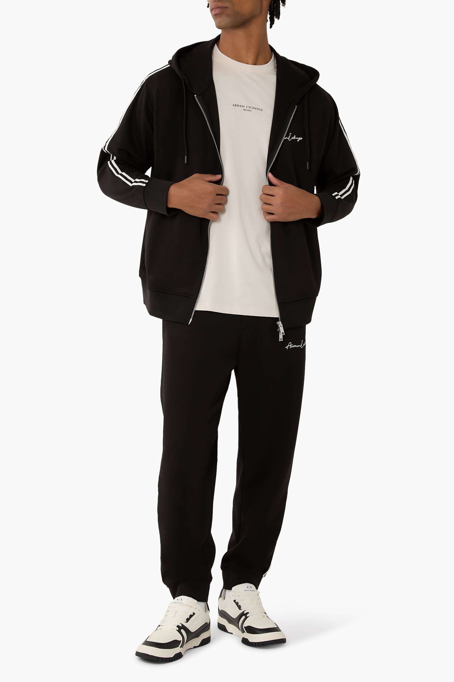 Logo Full-Zip Sleeve Bands Sweatshirt