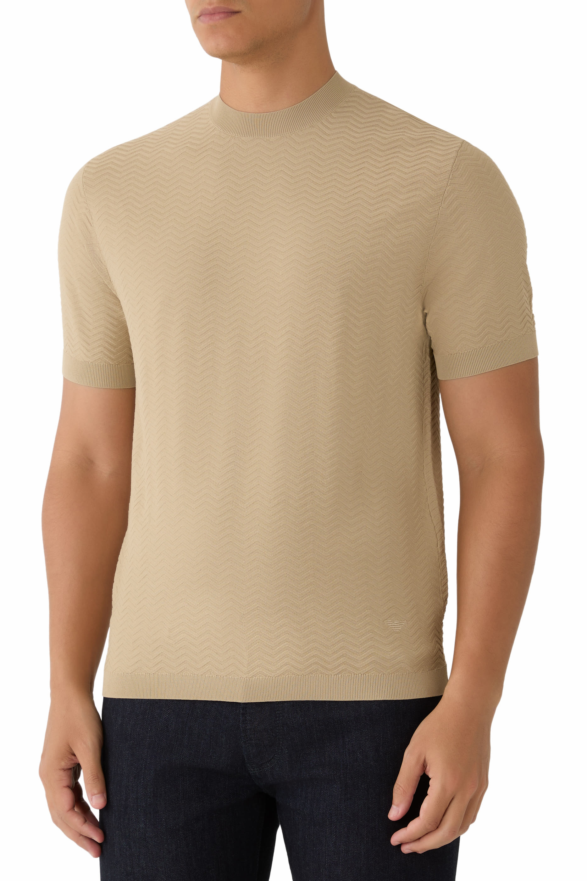 ASV Viscose-Blend Chevron-Stitch Jumper