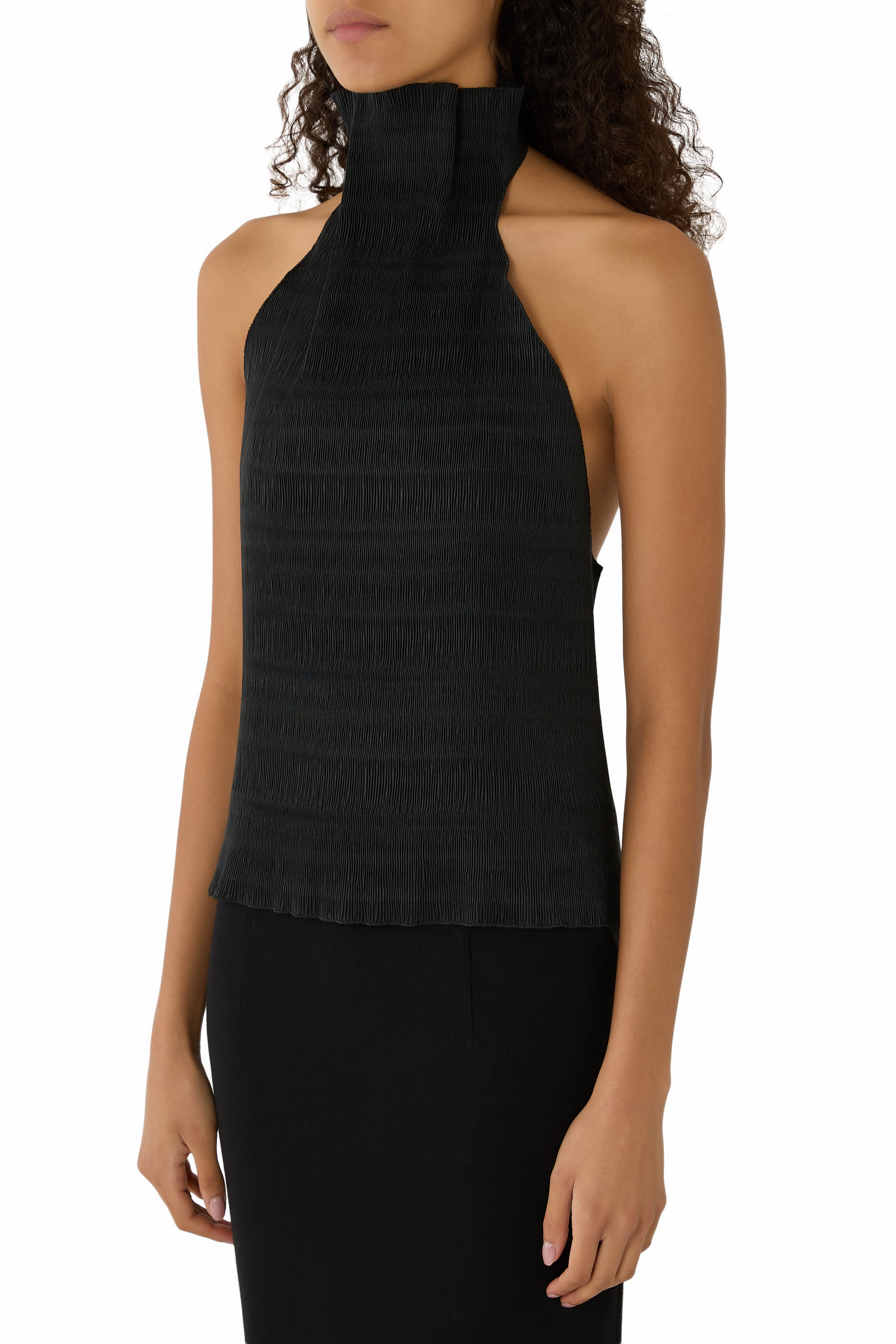 Open-Back Pliss&eacute; Top