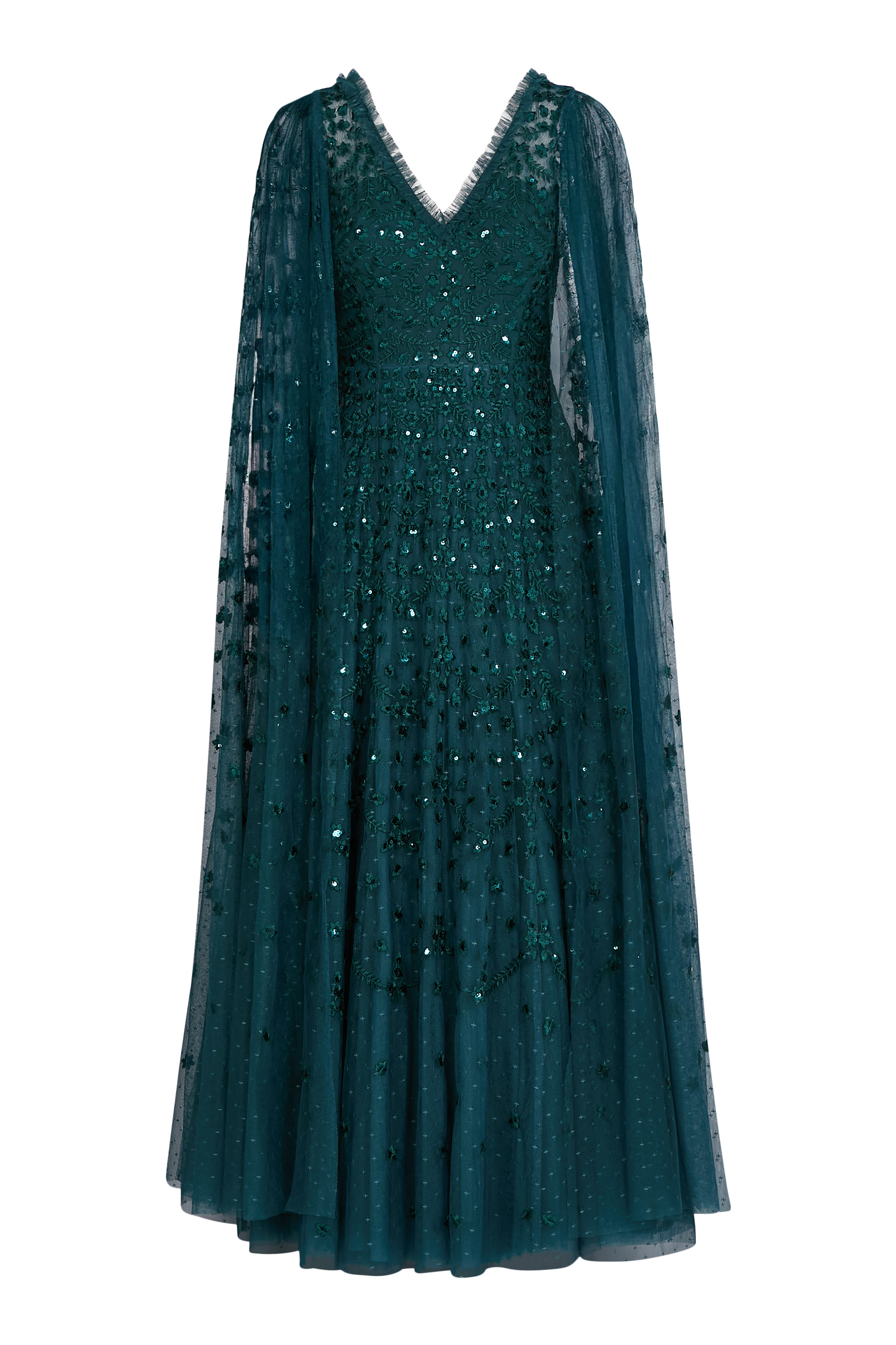 Clover Cape Sleeve Ankle Gown