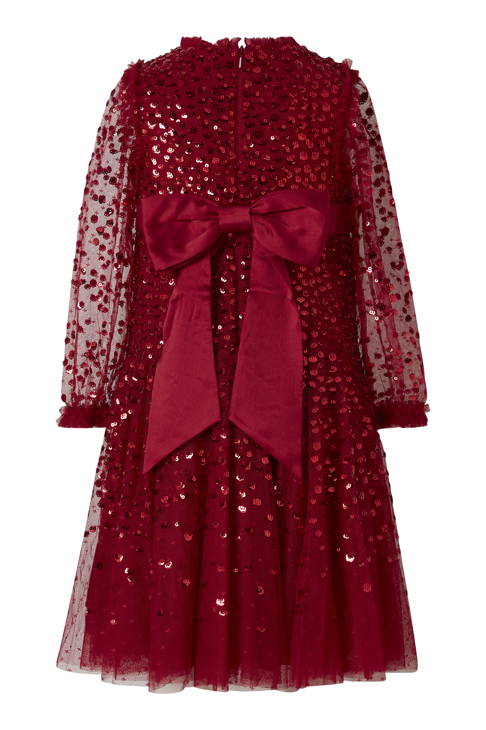Kids Dappled Sequin Long Sleeve Gown
