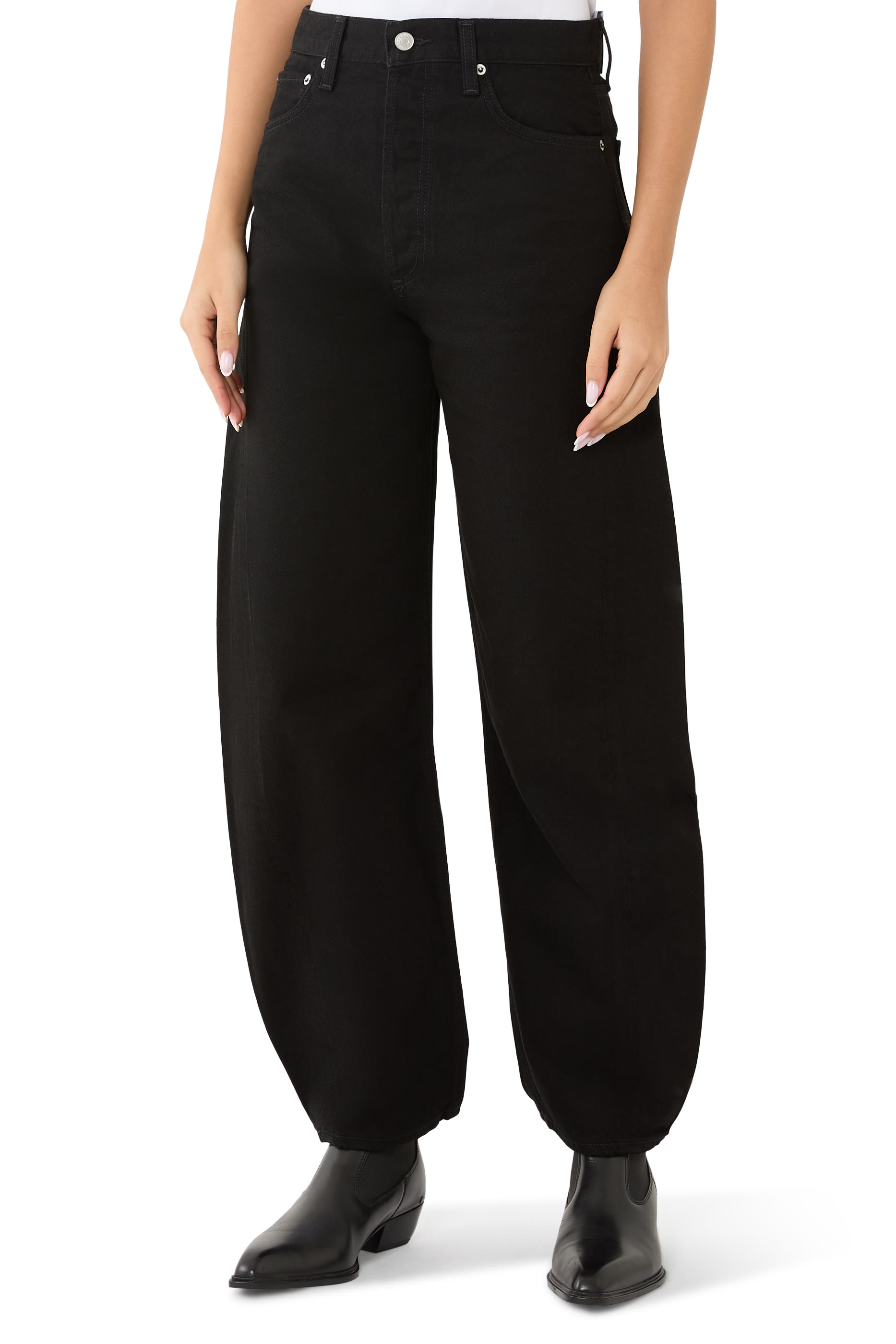 Luna High Rise Pieced Taper Jeans