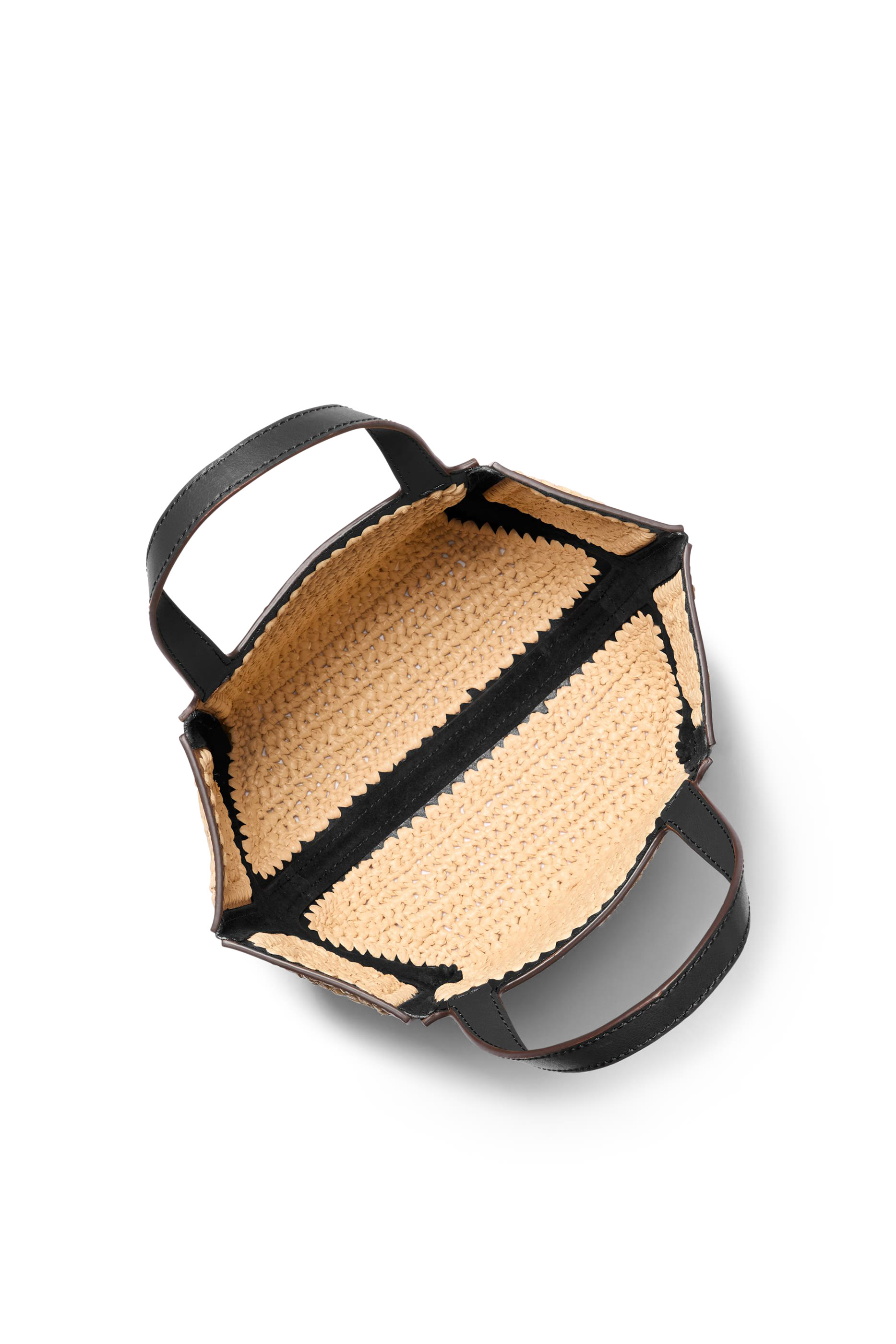 Jordi Small Hand-Crocheted Straw & Leather Tote Bag