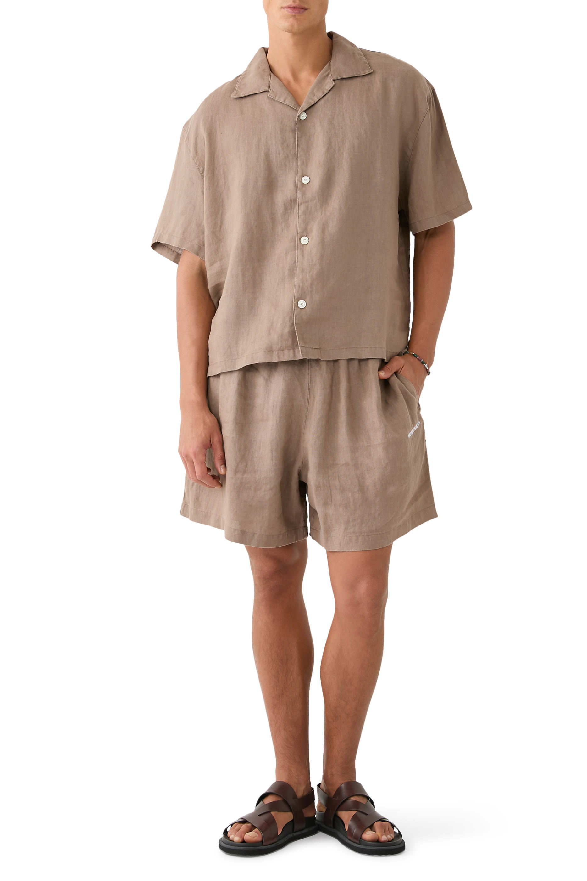 Logo Linen Shorts