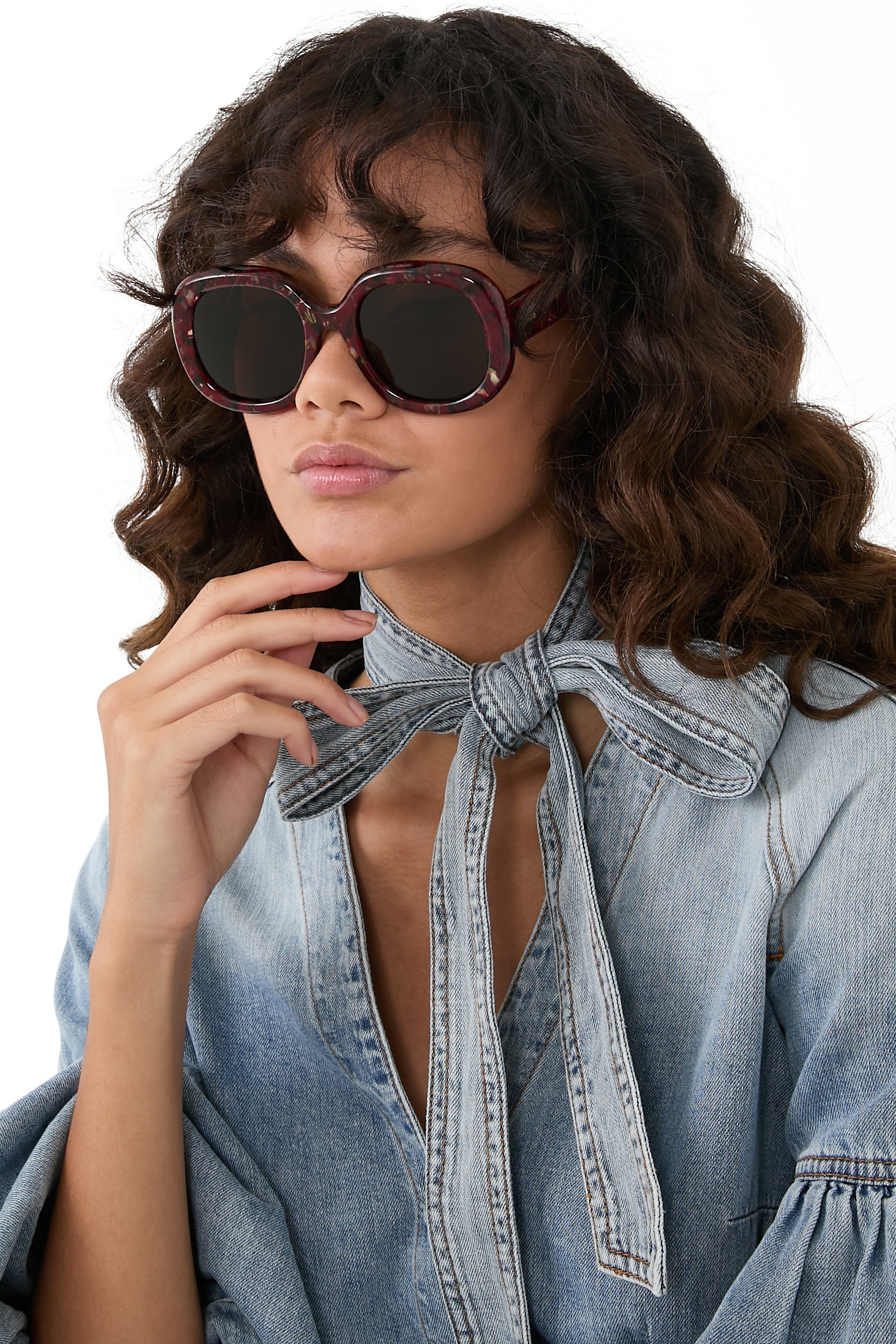 Logo Round Frame Sunglasses