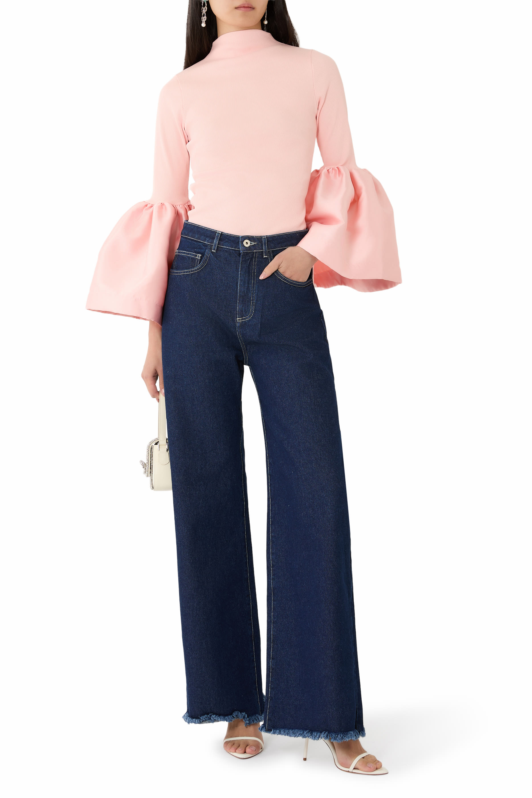  Turtleneck Puff Sleeve Top