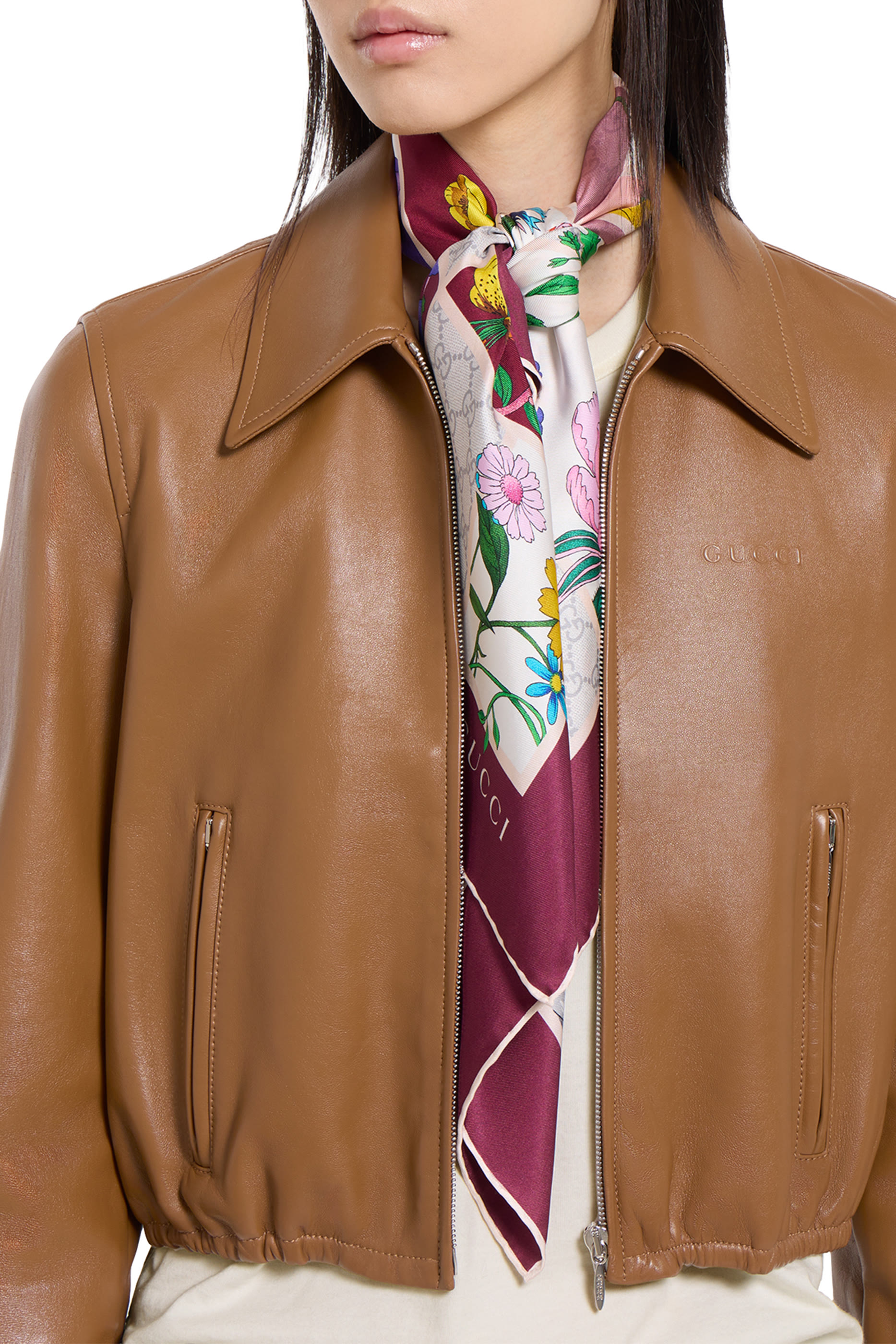 Printed Flora Silk Twill Carr&eacute; 