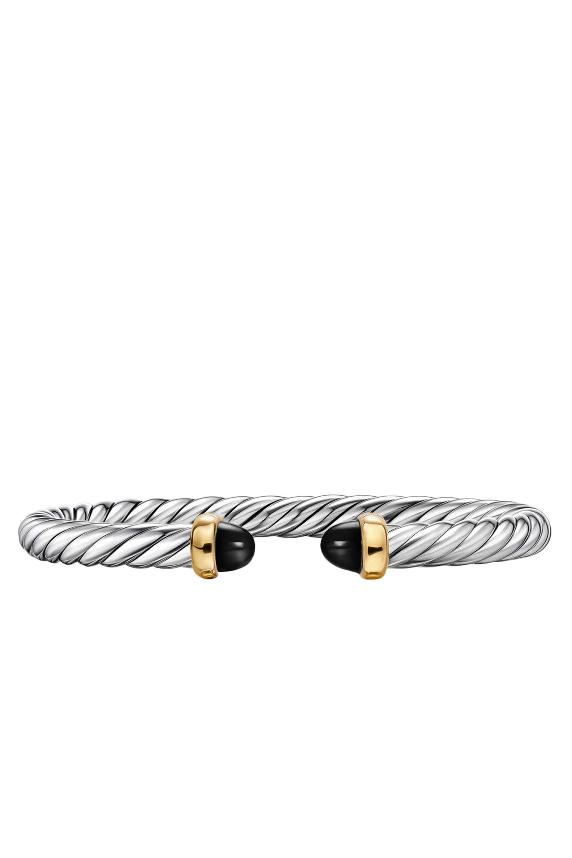 Cable Flex&reg; Bracelet, Sterling Silver, 14k Yellow Gold & Onyx