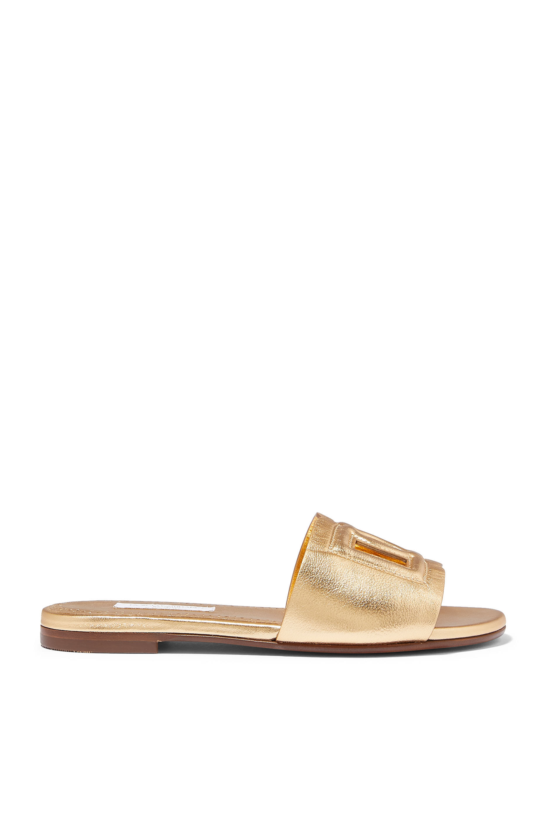Kids Bianca Metallic Leather Slides