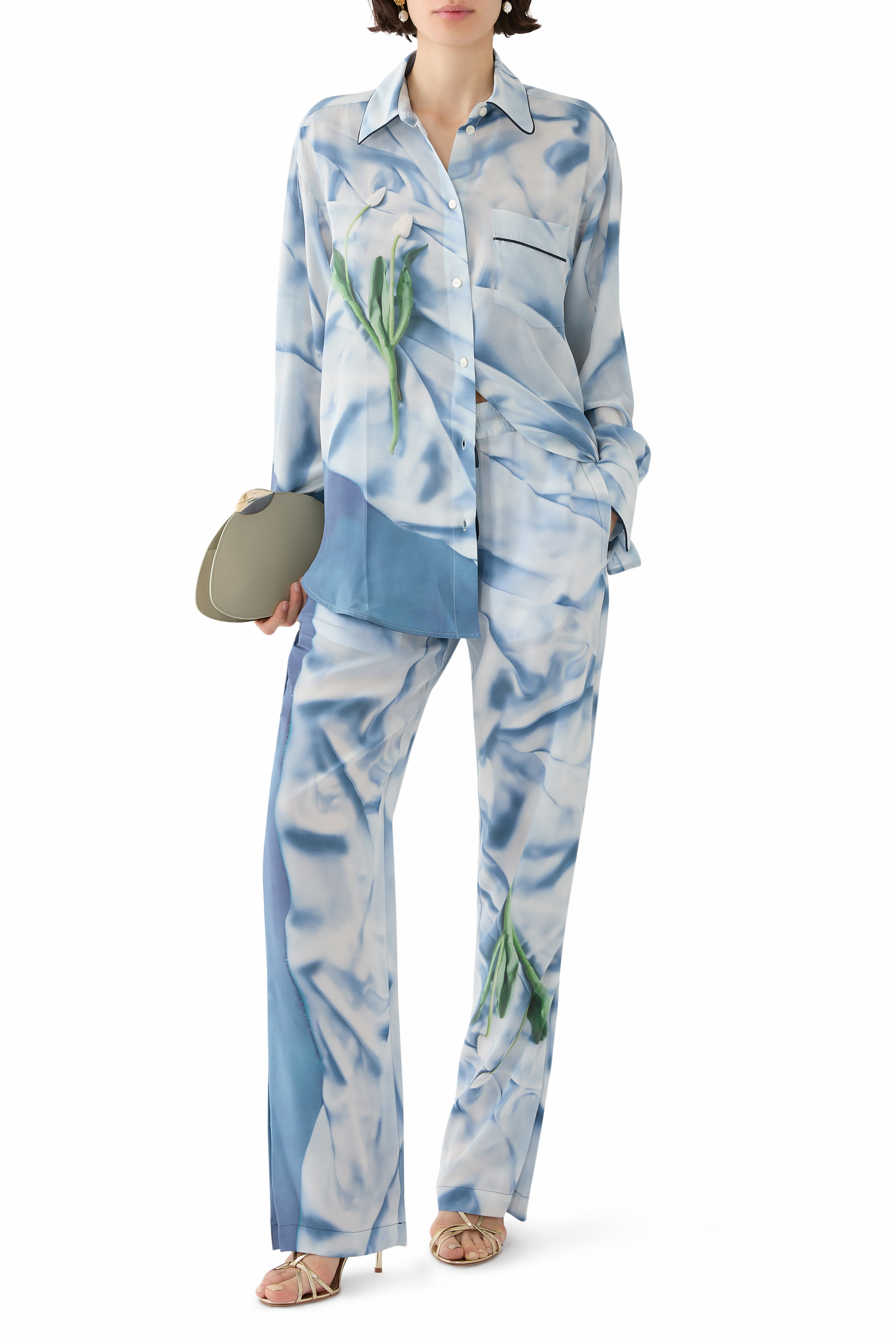 Pleat Detail Pajama Trousers