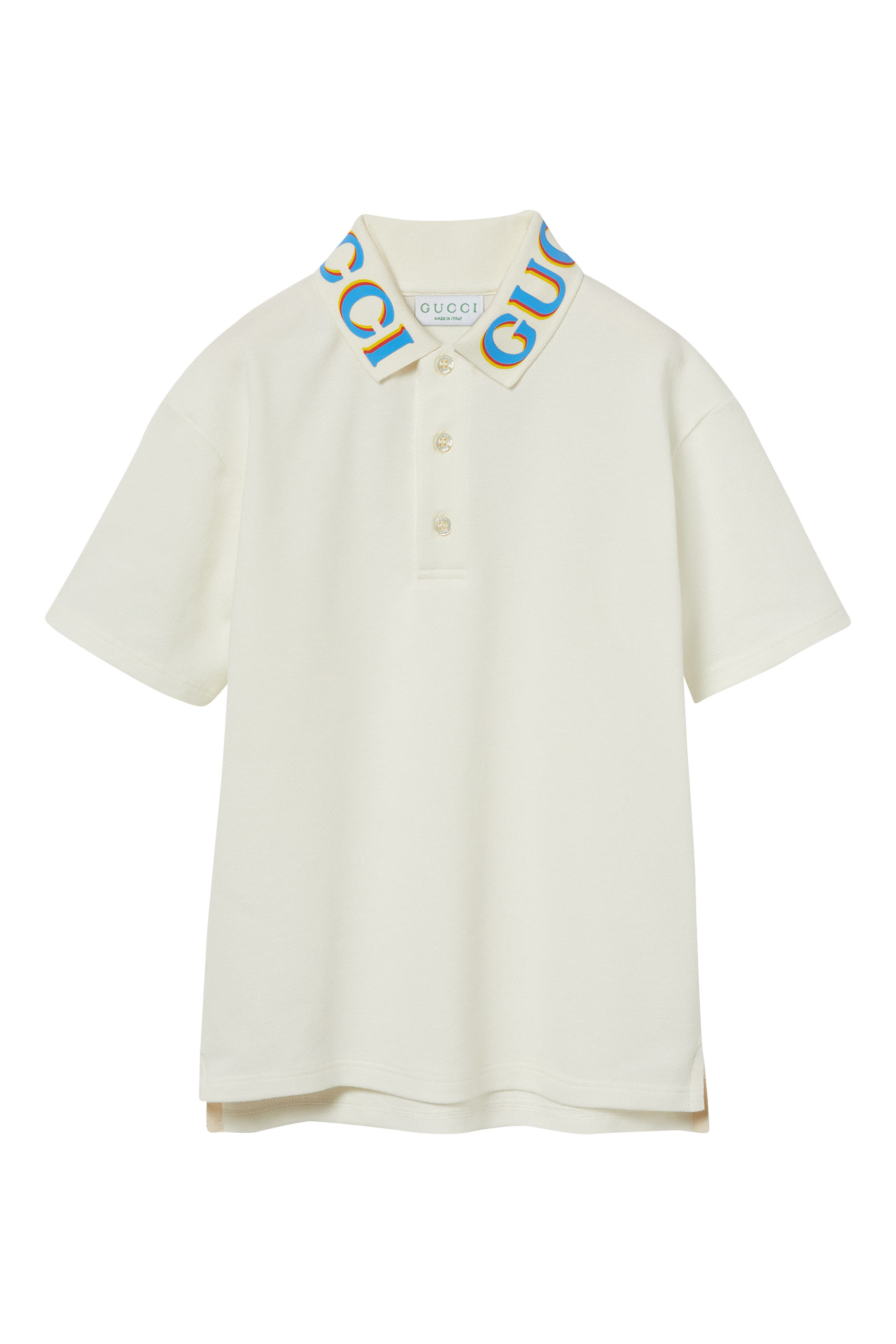 Kids Logo Printed Cotton Polo Shirt