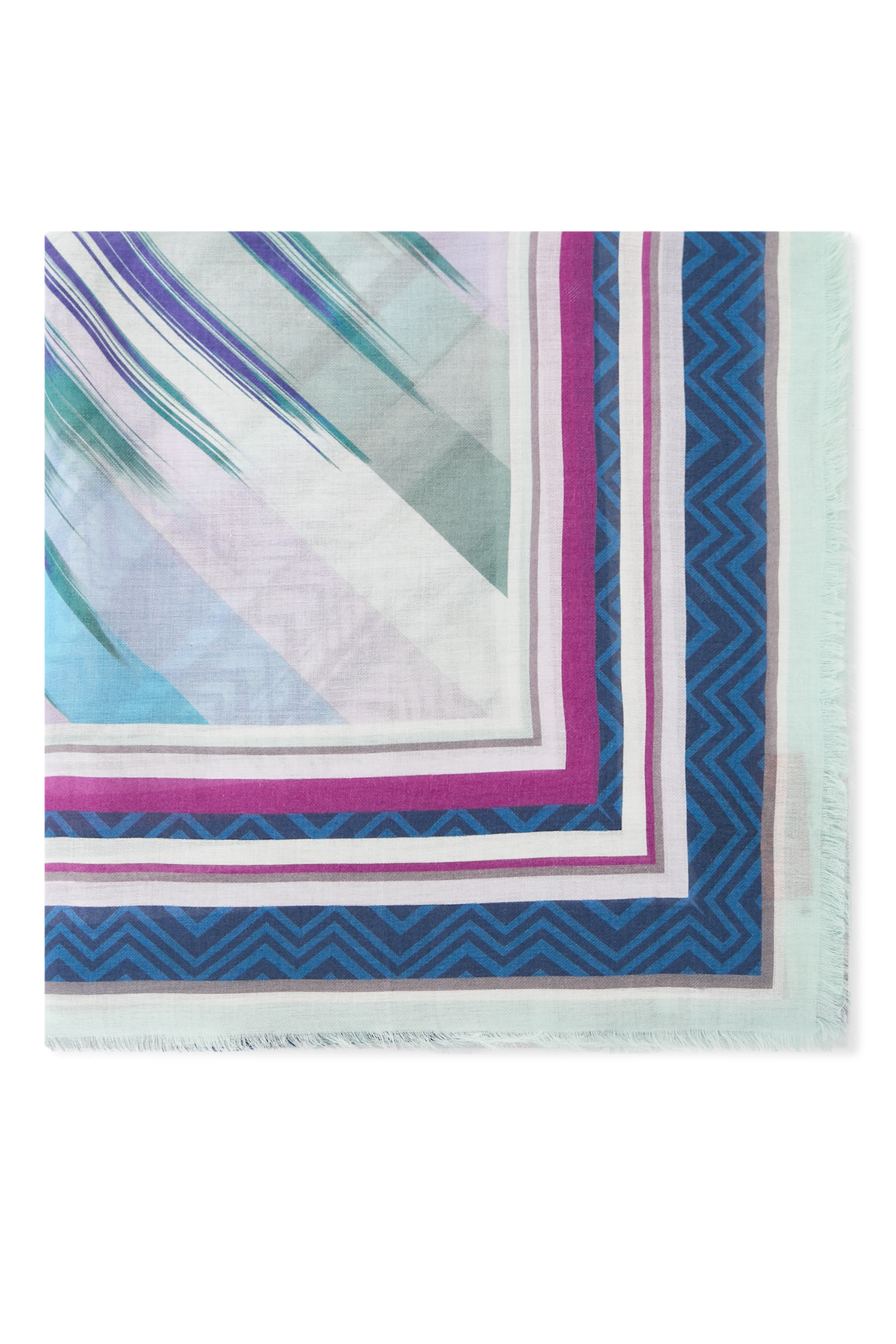  Stripe Zig Zag Silk Scarf 