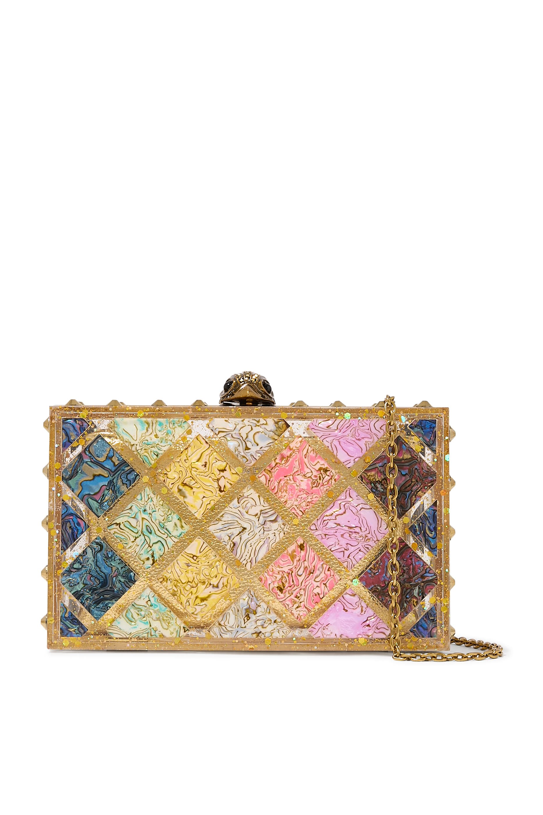 Crystal Quilt Box Clutch Bag