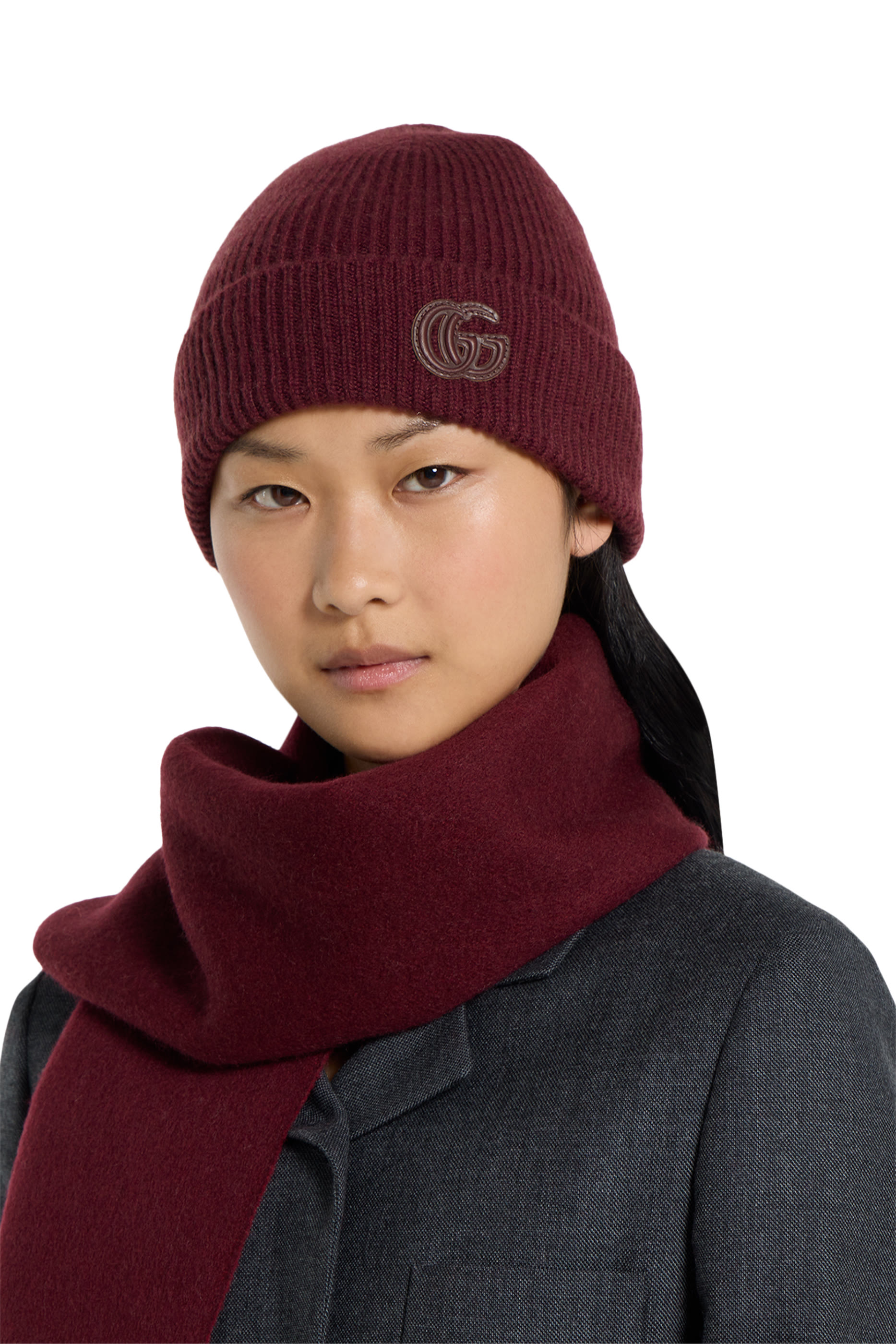 Logo Patch Cashmere Scarf