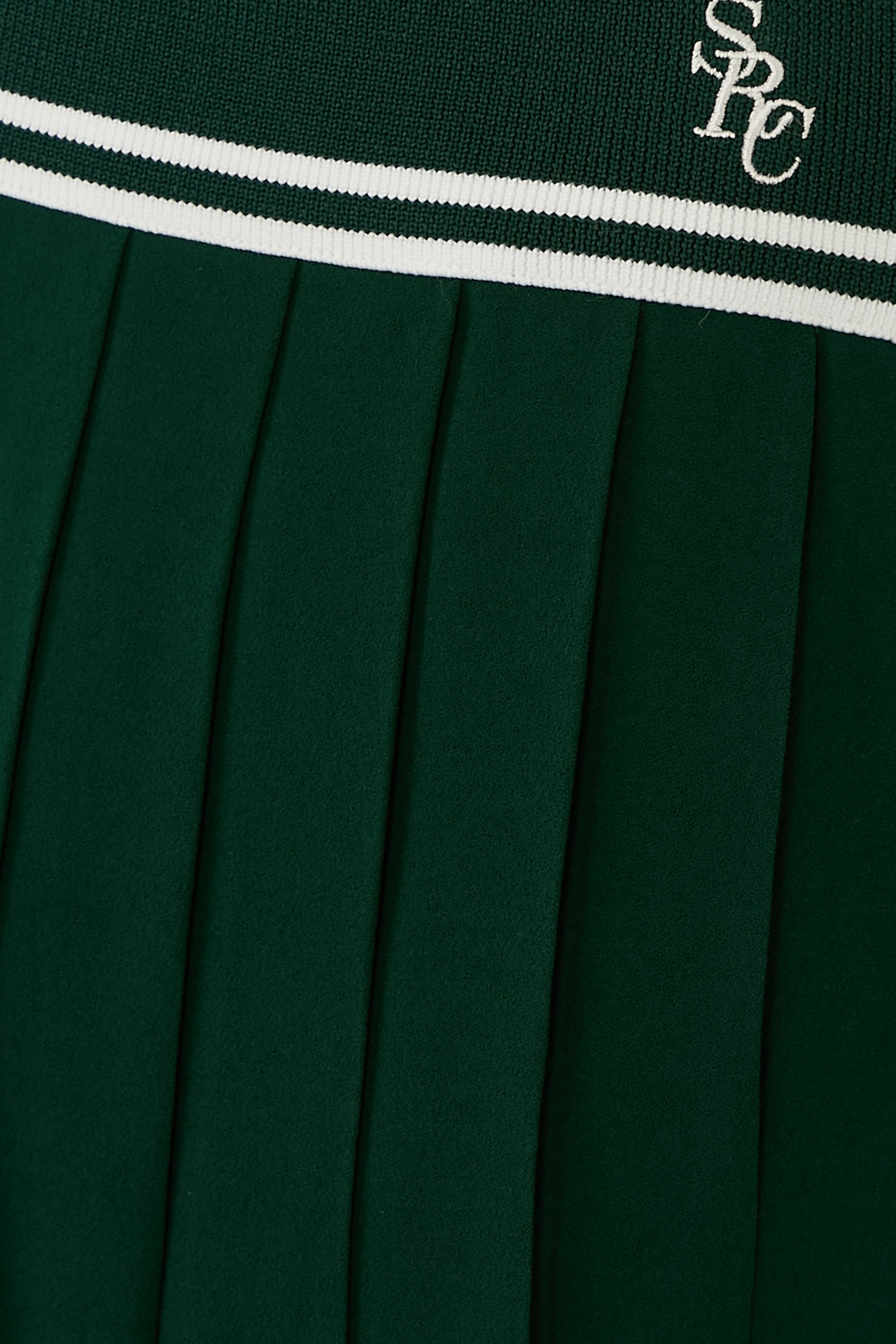 Pleated Logo-Embroidery Mini Skirt