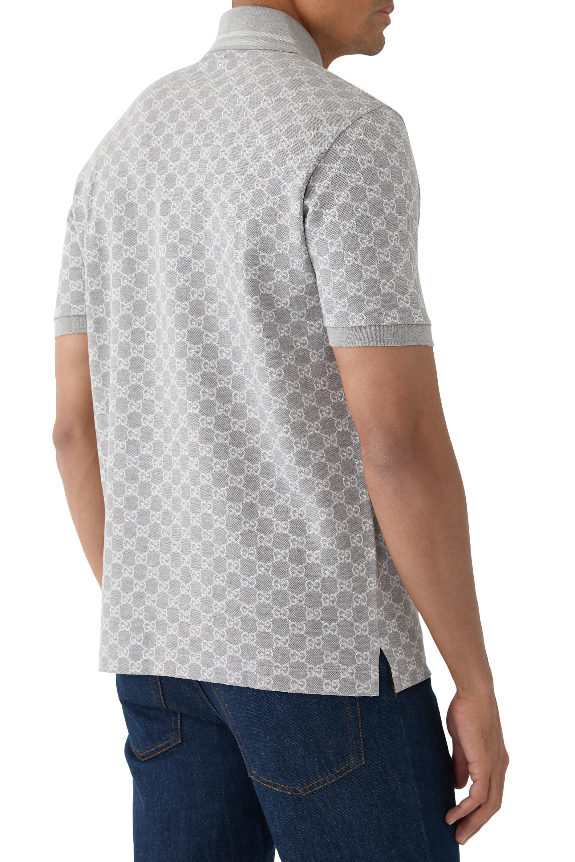 GG Cotton Lam&eacute; Jacquard Polo Shirt