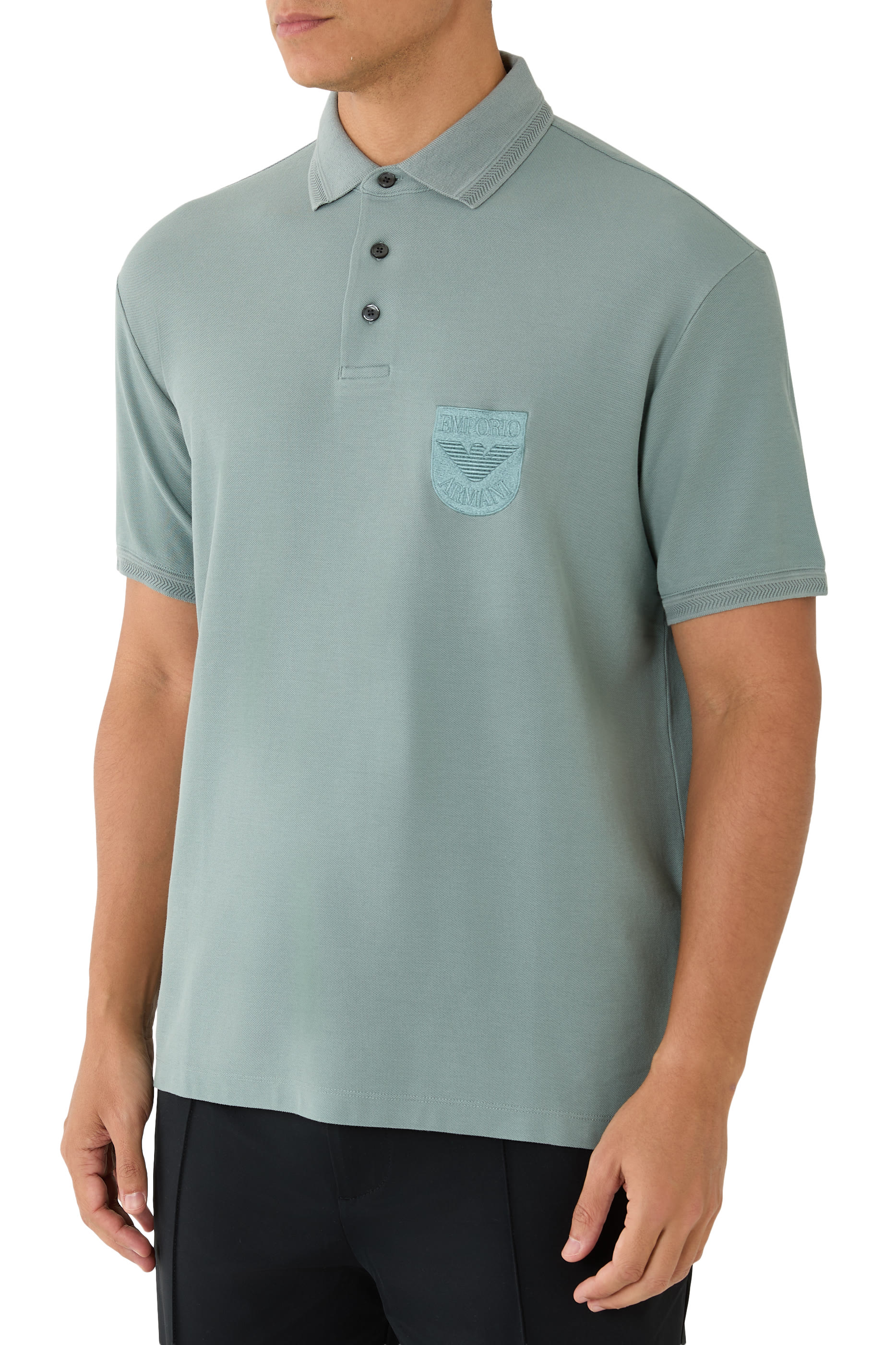 Eagle Patch Piqu&eacute; Jersey Polo Shirt