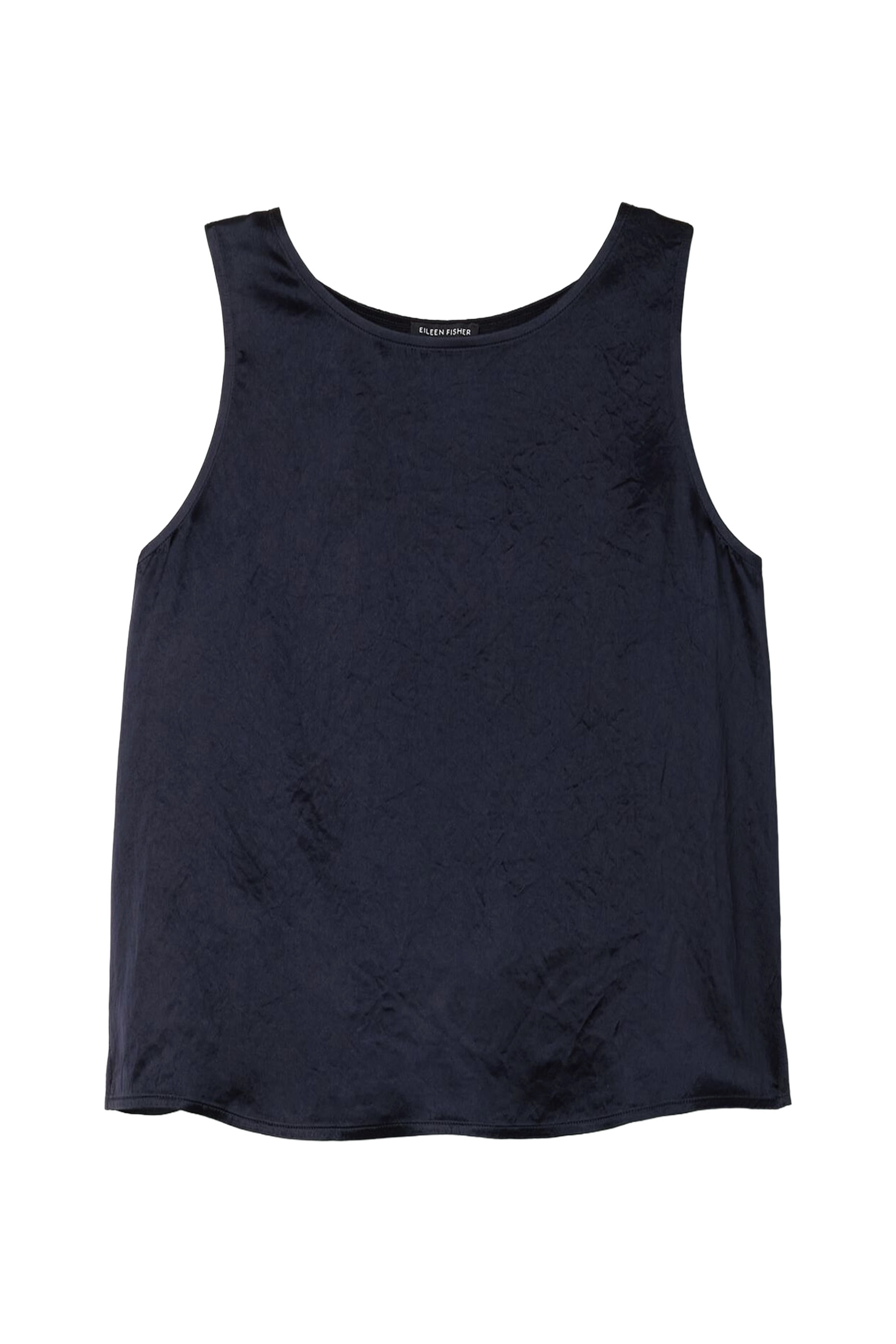 Textured Satin Ballet Neck Tank