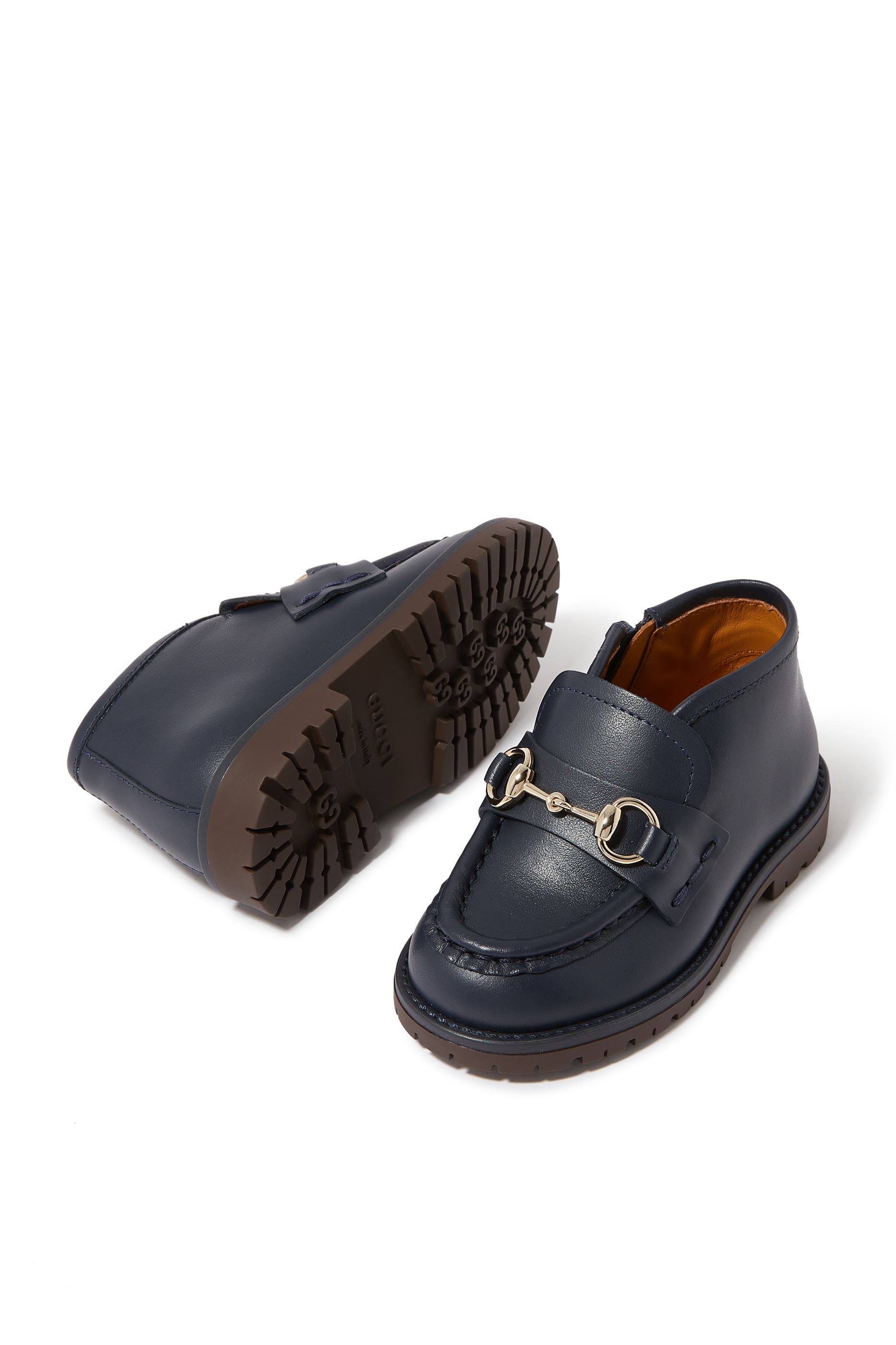 Kids Horsebit Leather Loafers