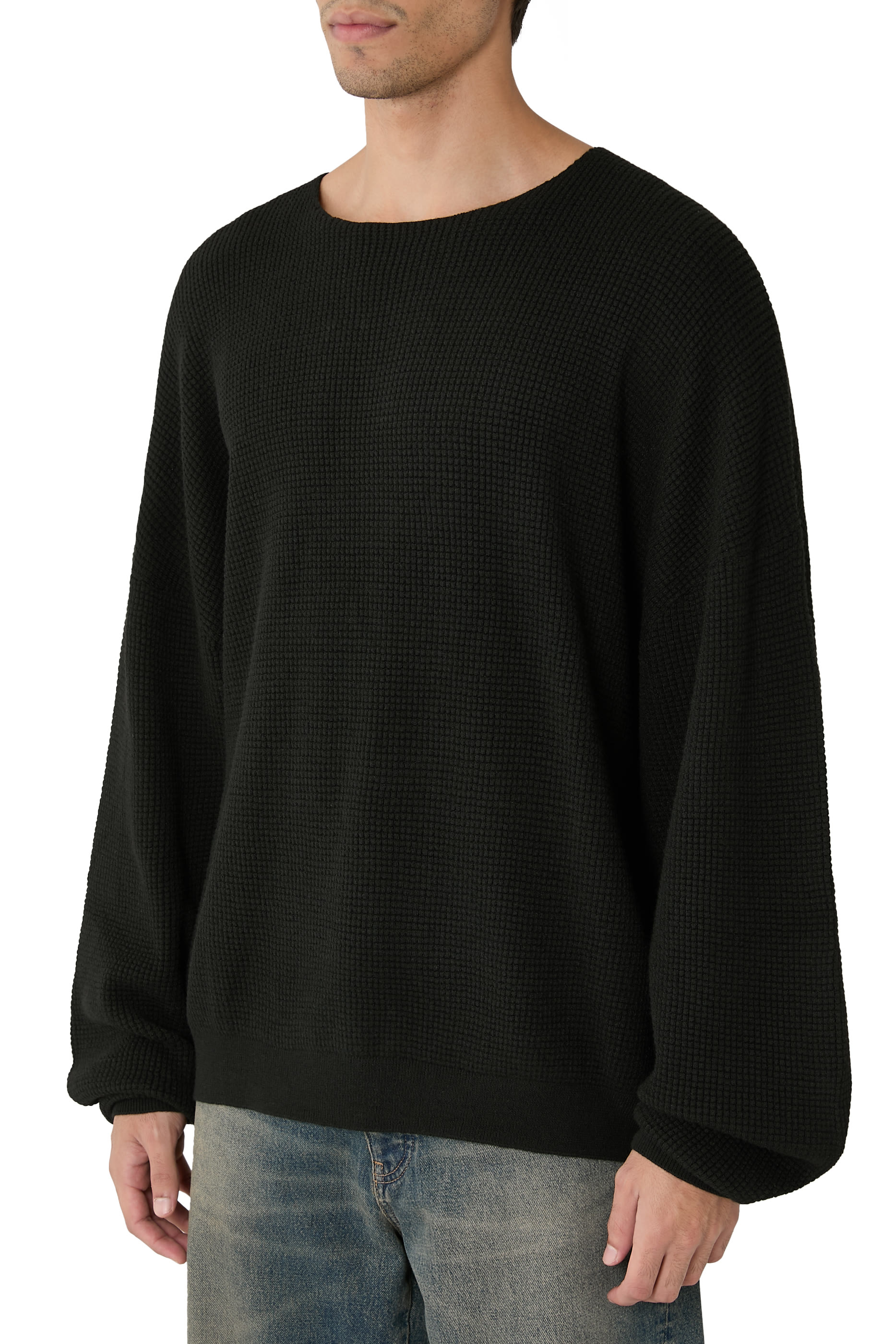 Waffle Crewneck Sweater