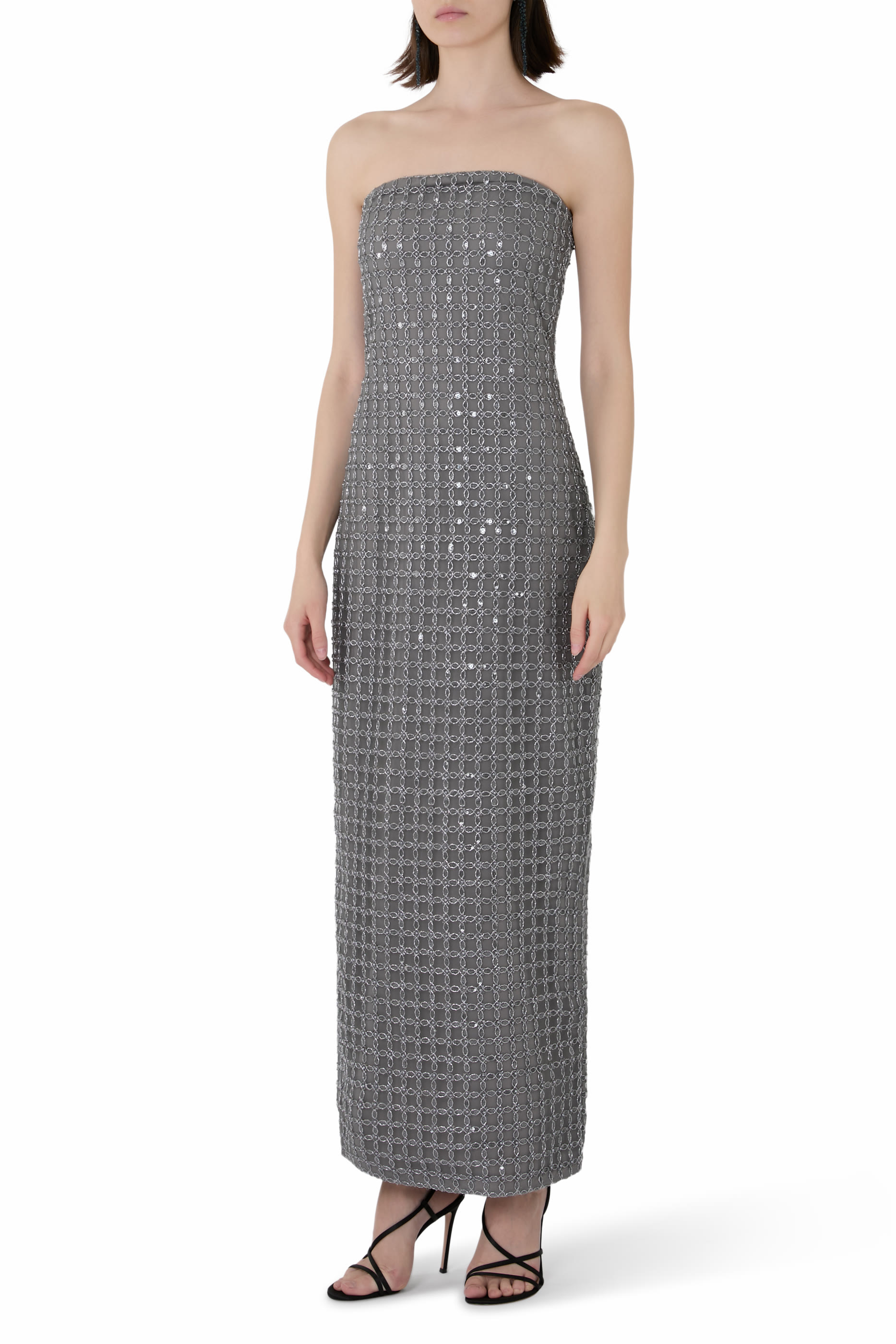  Beaded Maxi Tube Dress