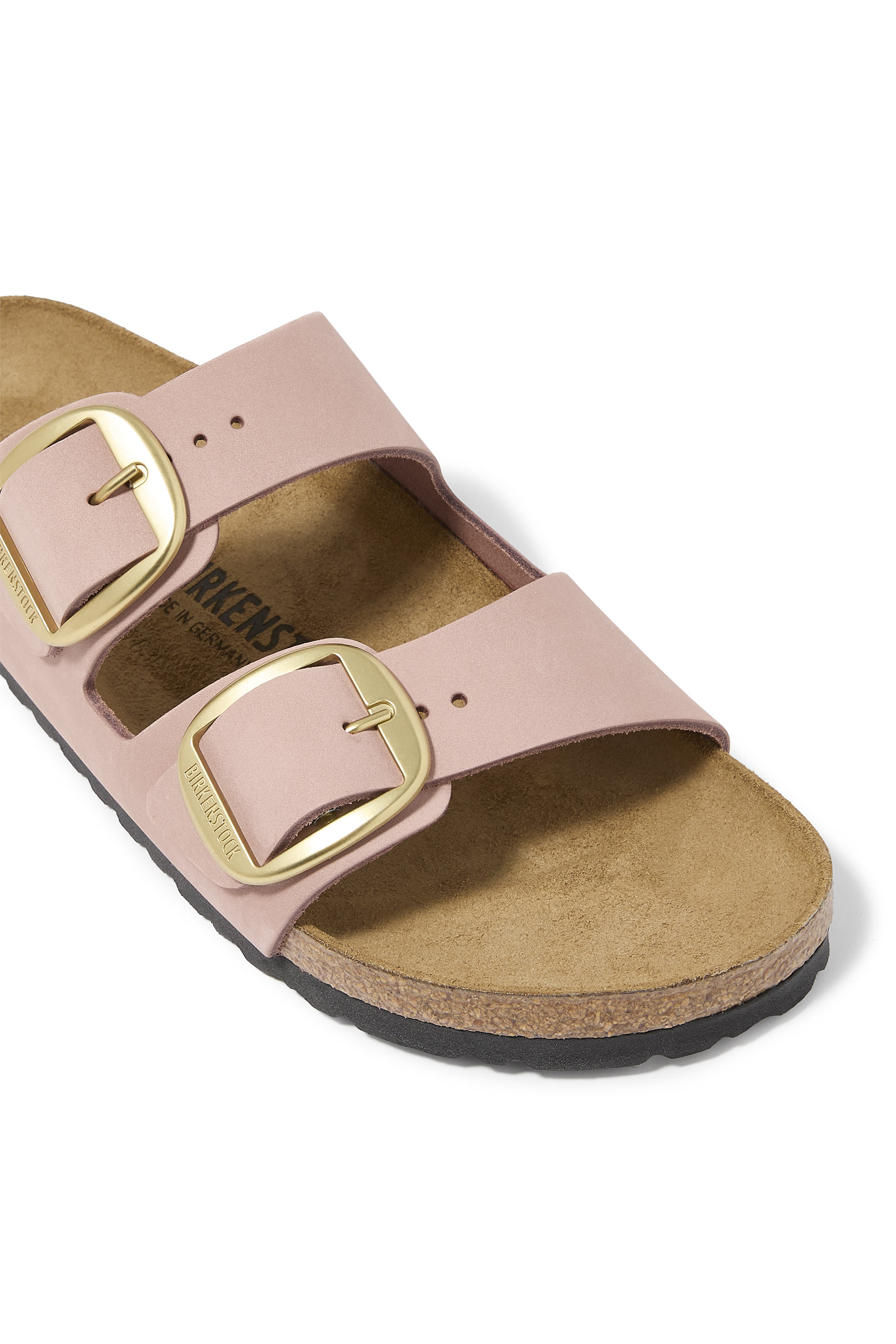 Big Buckle Suede Slides
