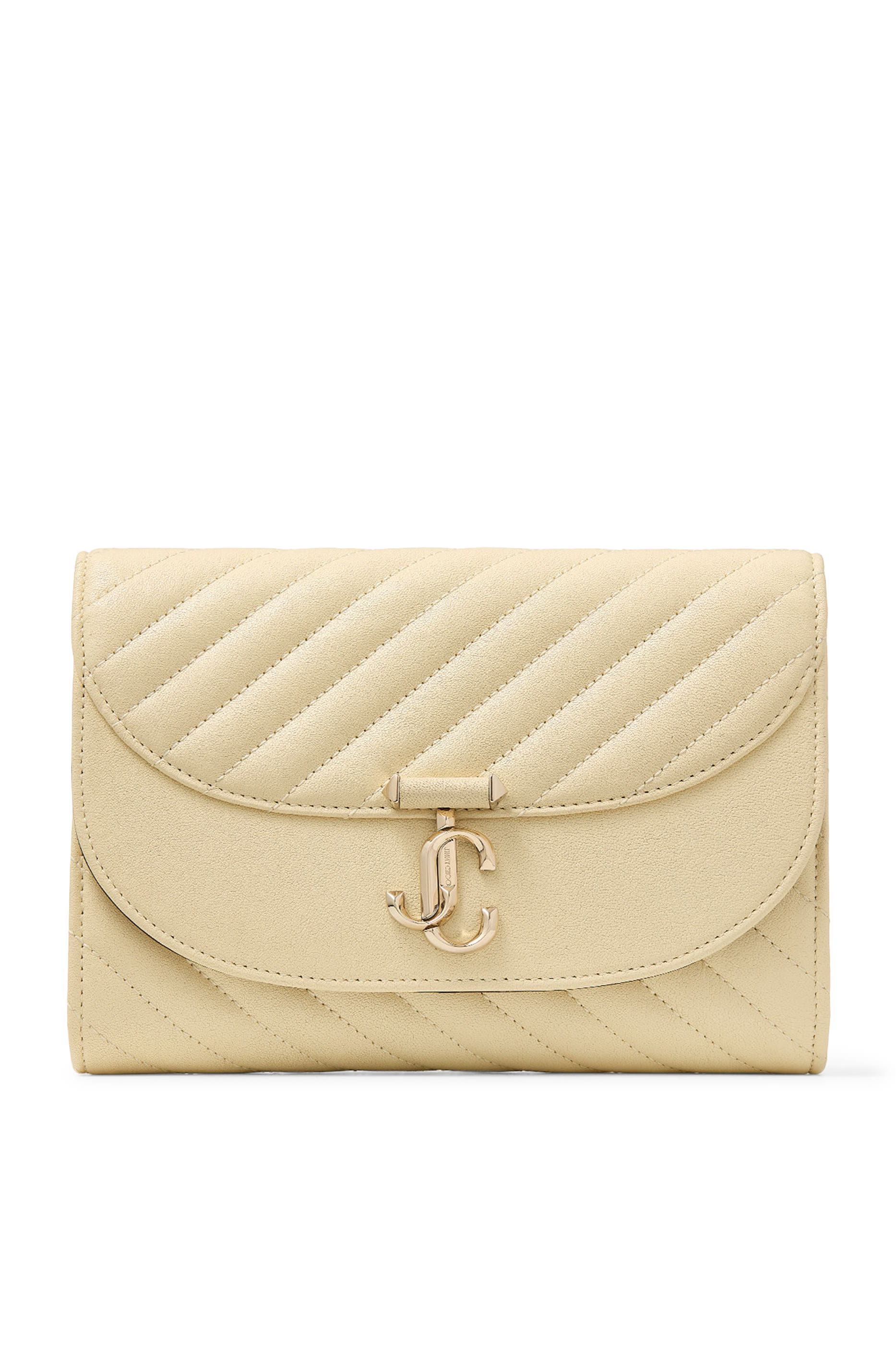  Curve Leather Clutch with Chain 