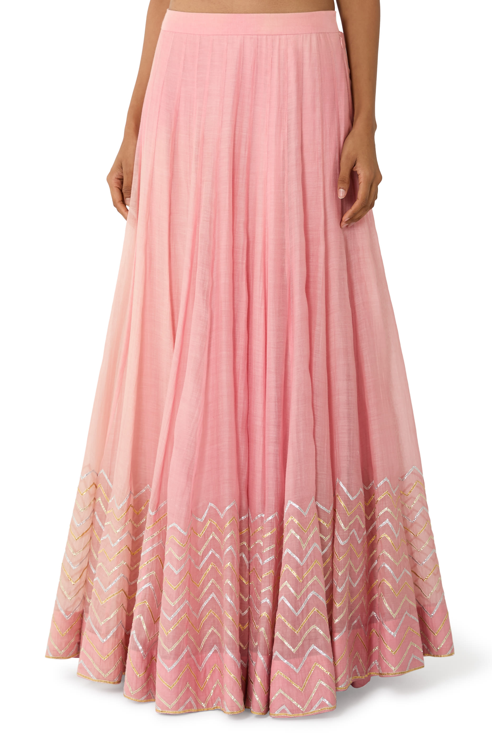 Gota Work Blouse, Lehenga & Dupatta Set 