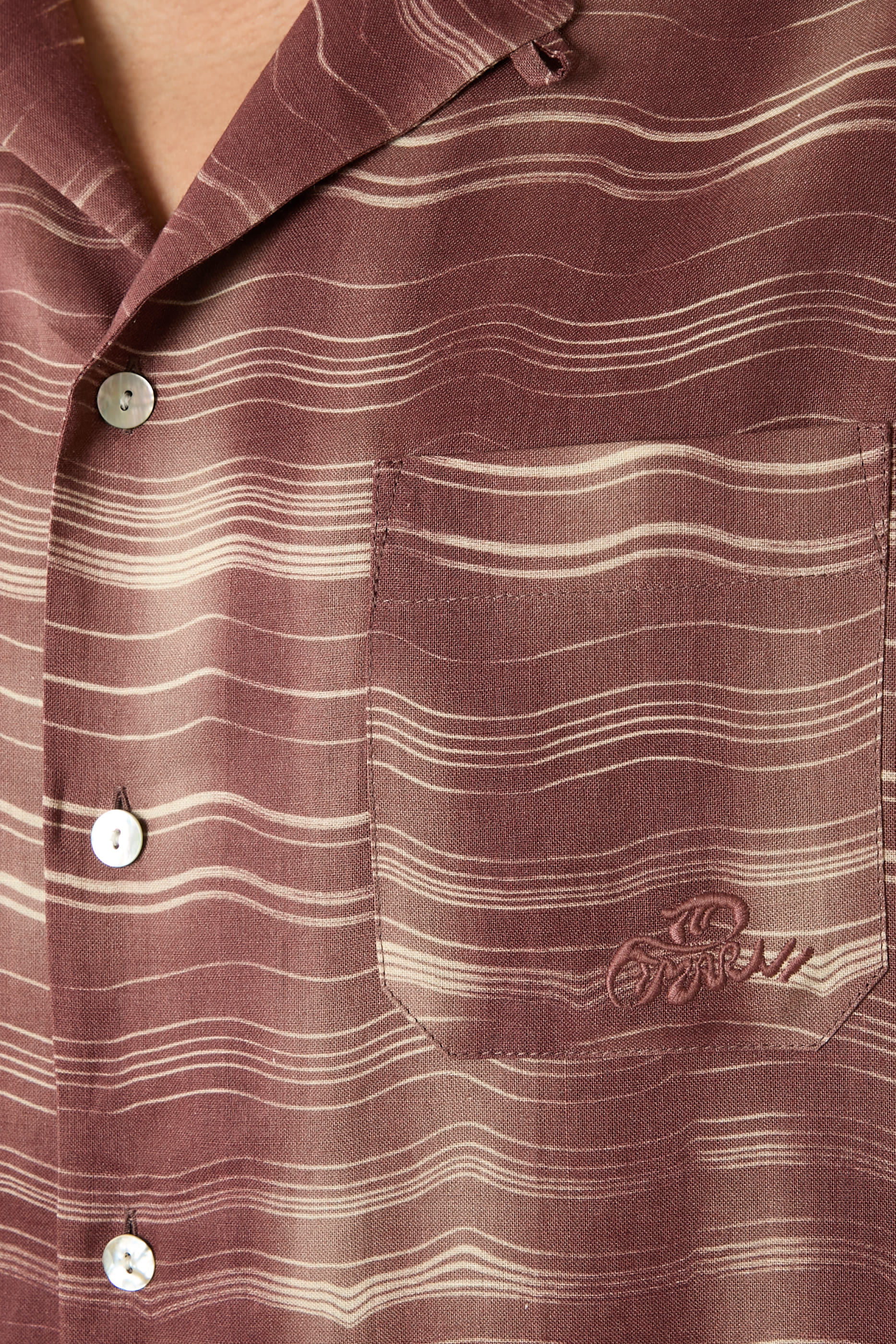 Short-Sleeved Bowling Shirt with Carousel Print