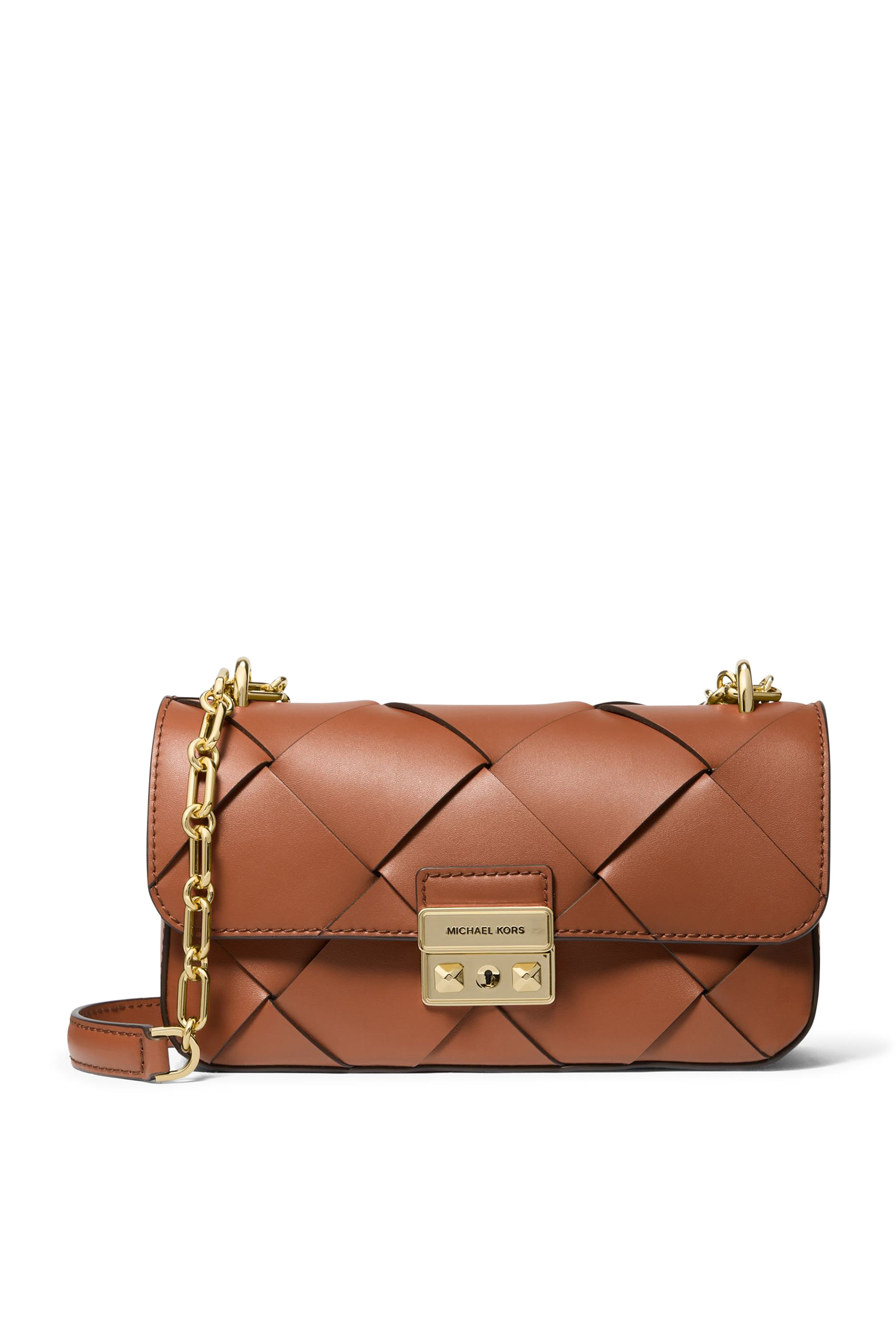 Tribeca Small Woven Leather Shoulder Bag