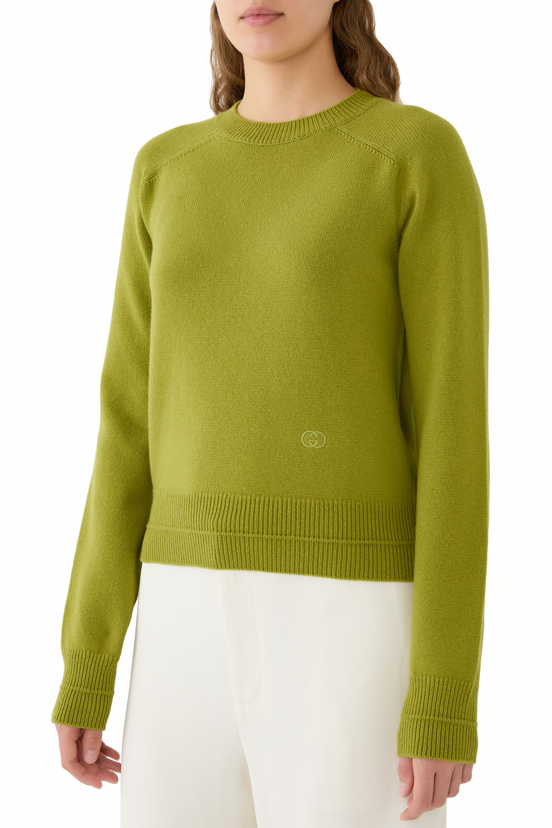 GG Embroidery Wool Cashmere Sweater