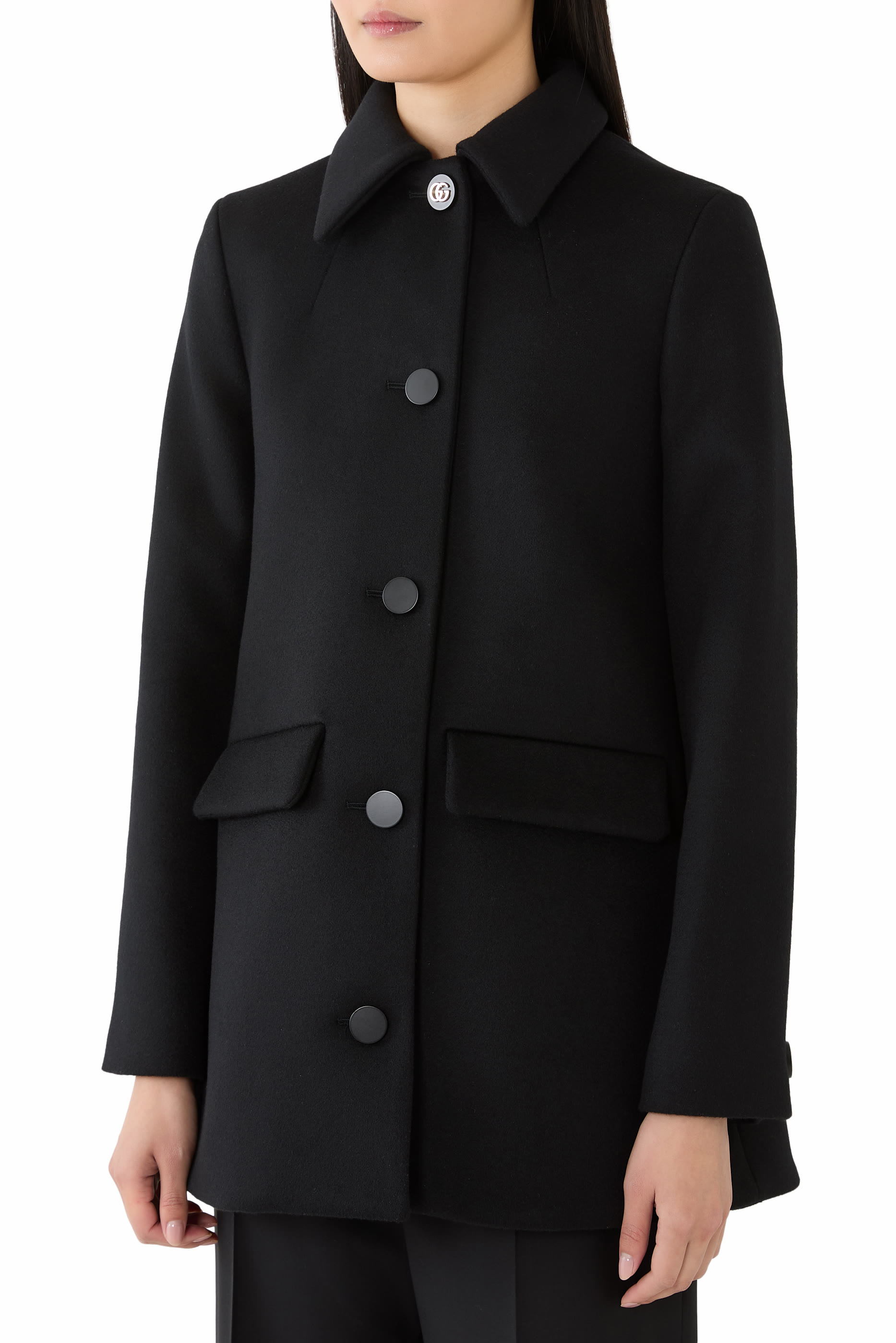 Wool Coat with Horsebit Buttons