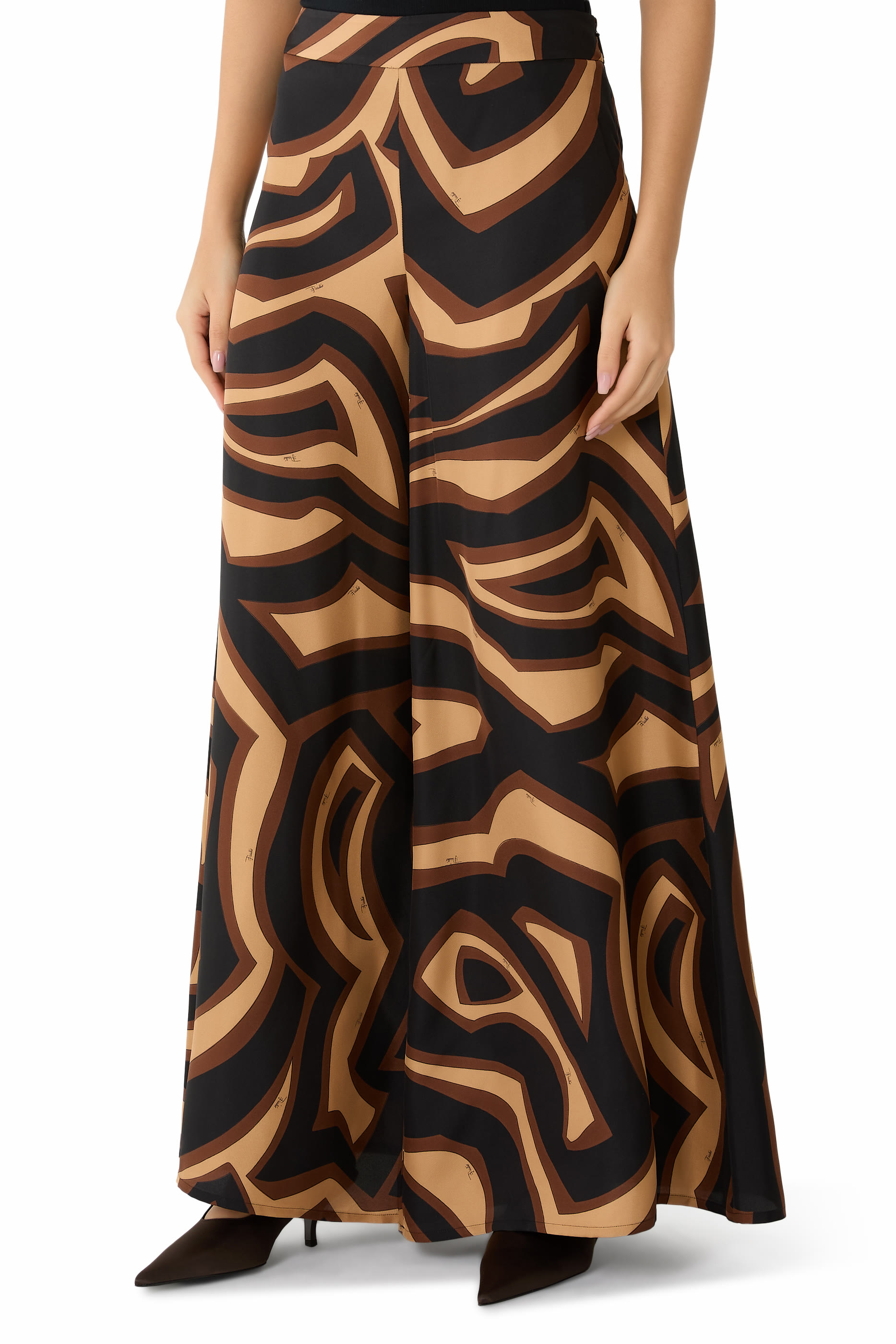  Labyrinth Print Wide-Leg Trousers