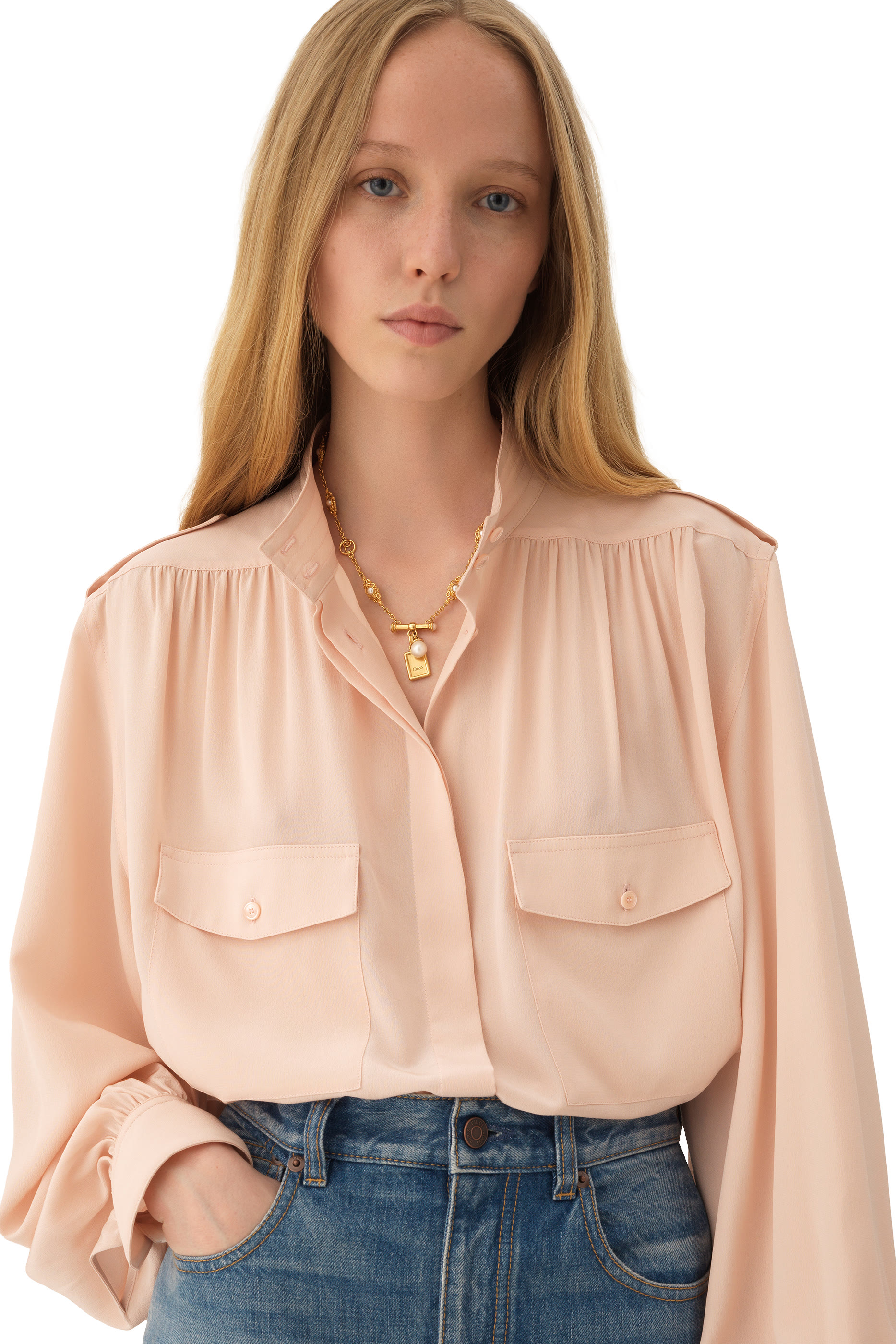 Classy Necklace, Brass & Resin Pearl