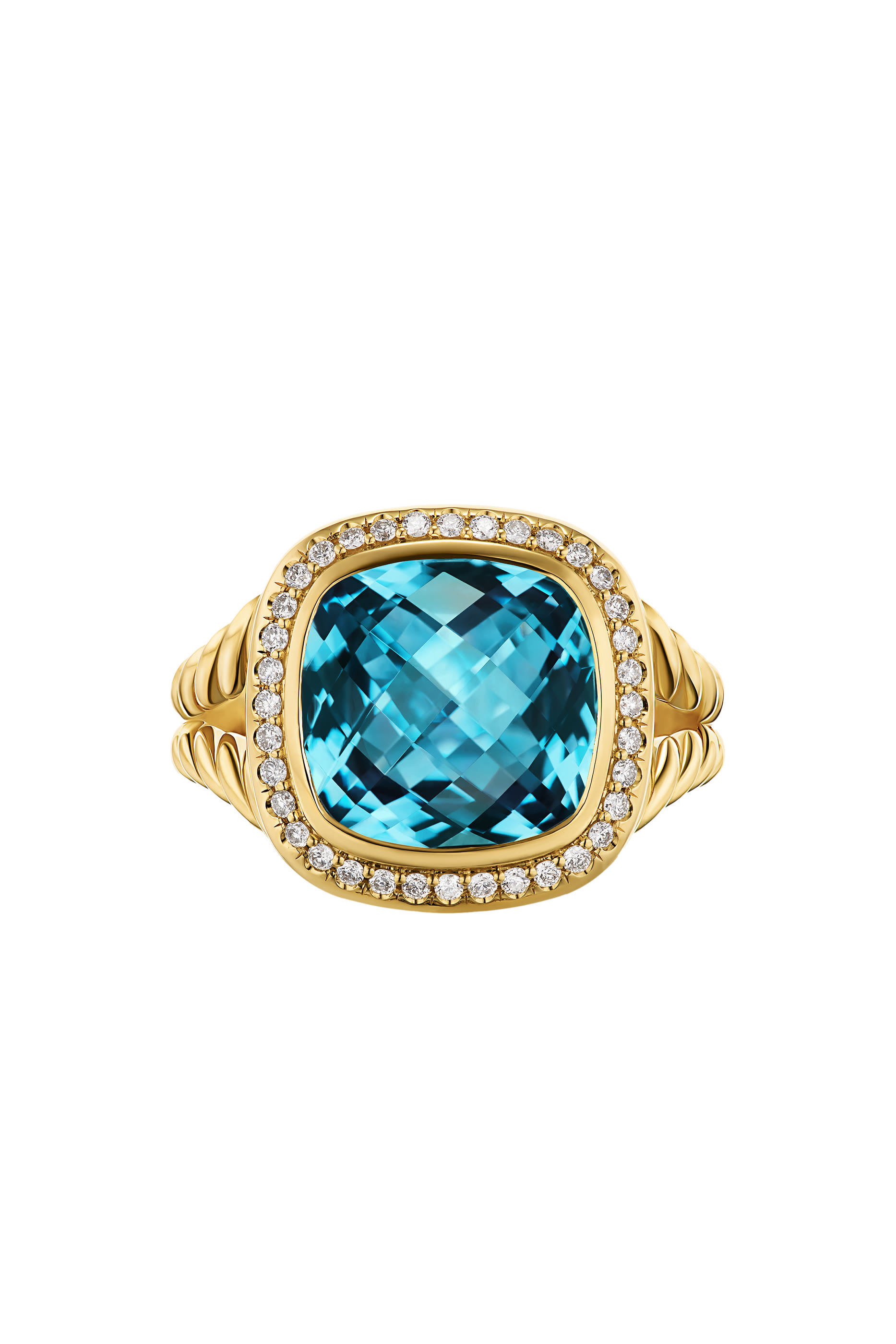 Albion&reg; Ring, 18k Yellow Gold & Topaz, Diamonds