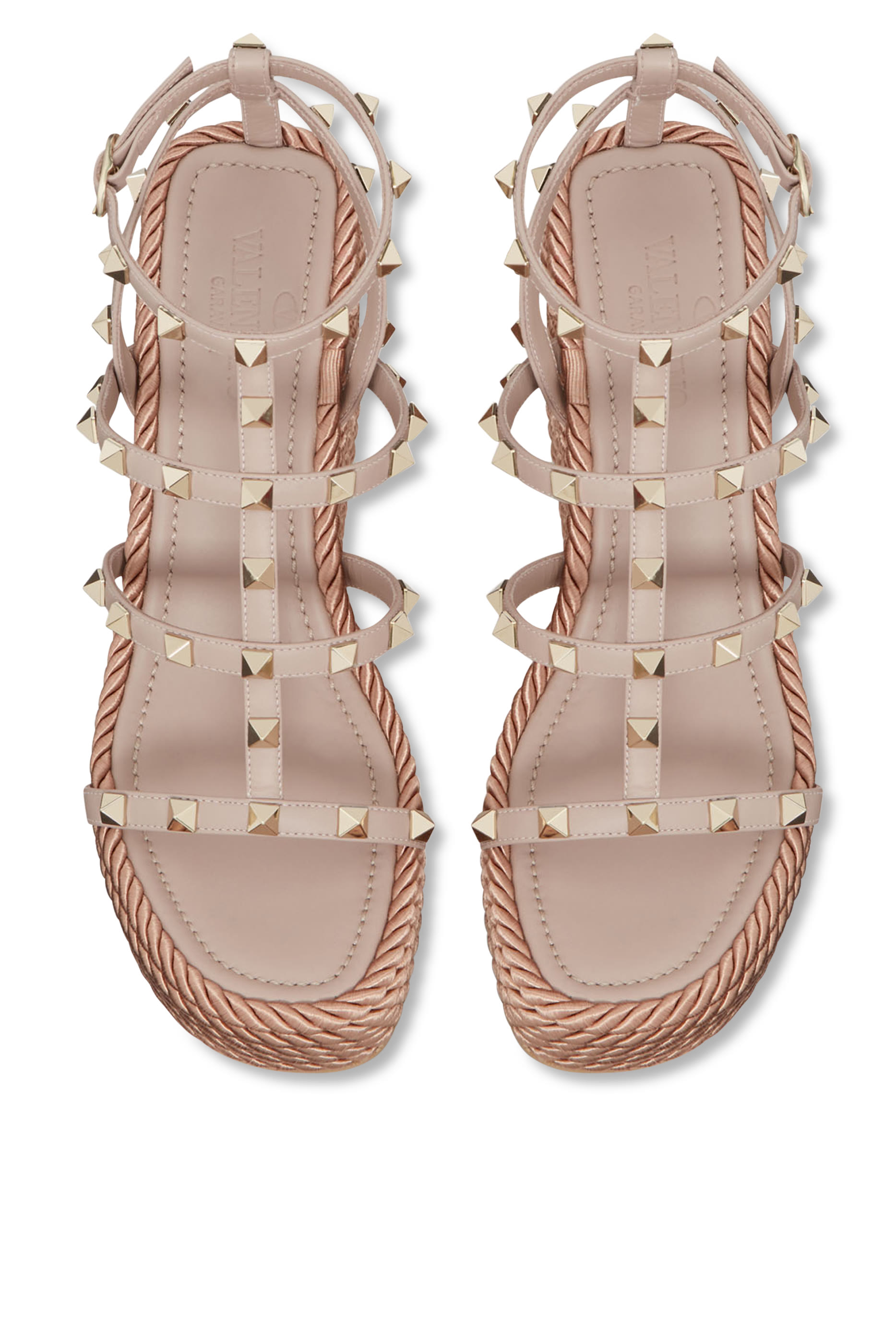 Valentino Garavani Rockstud Torchon Wedge Espadrilles