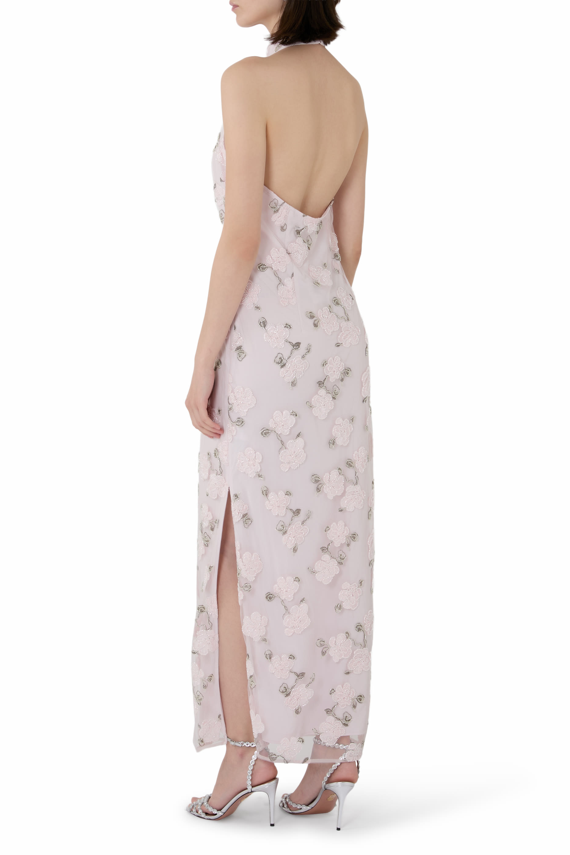 Flower Beads Maxi Dress