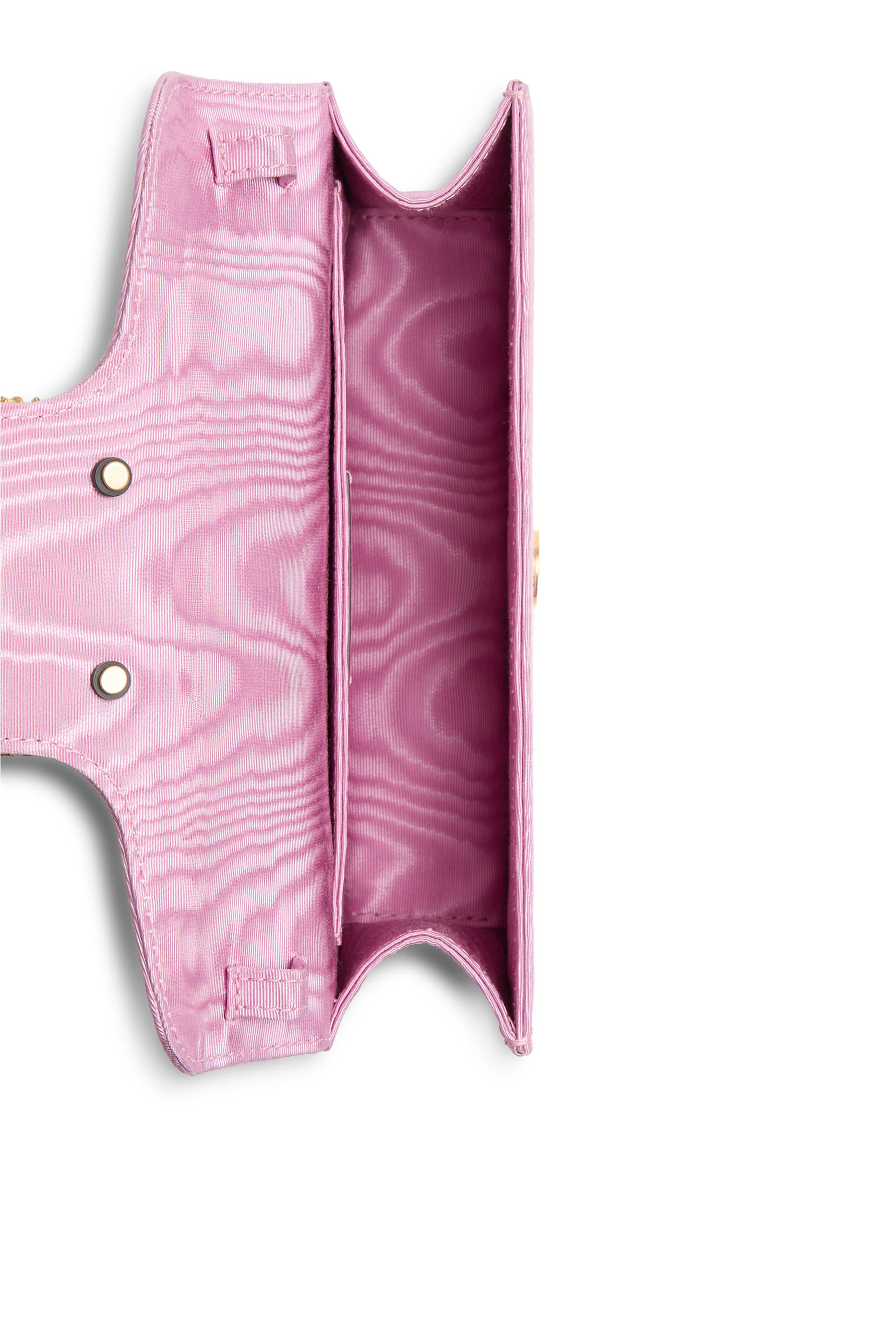 Loc&ograve; Moir&eacute; Fabric Clutch Bag with Jewel Logo