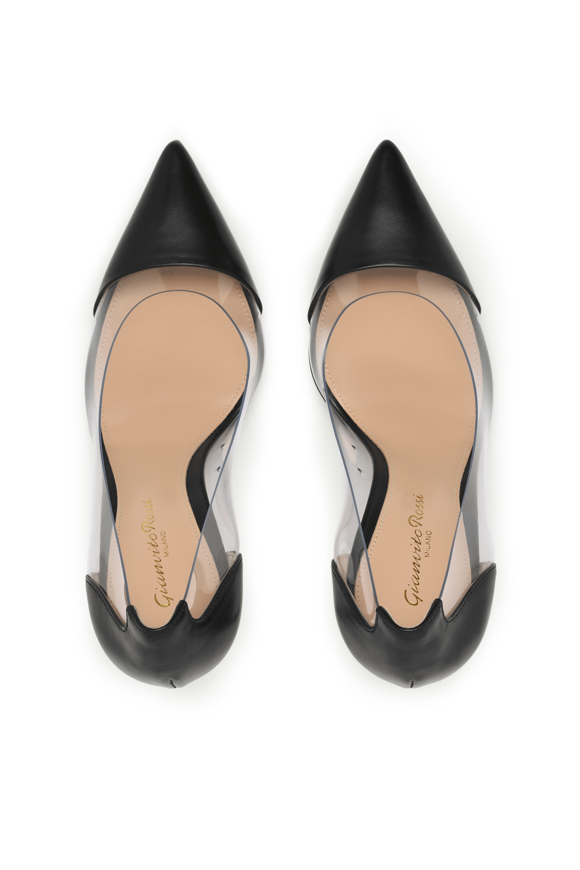 Patent-Leather Plexi Pumps
