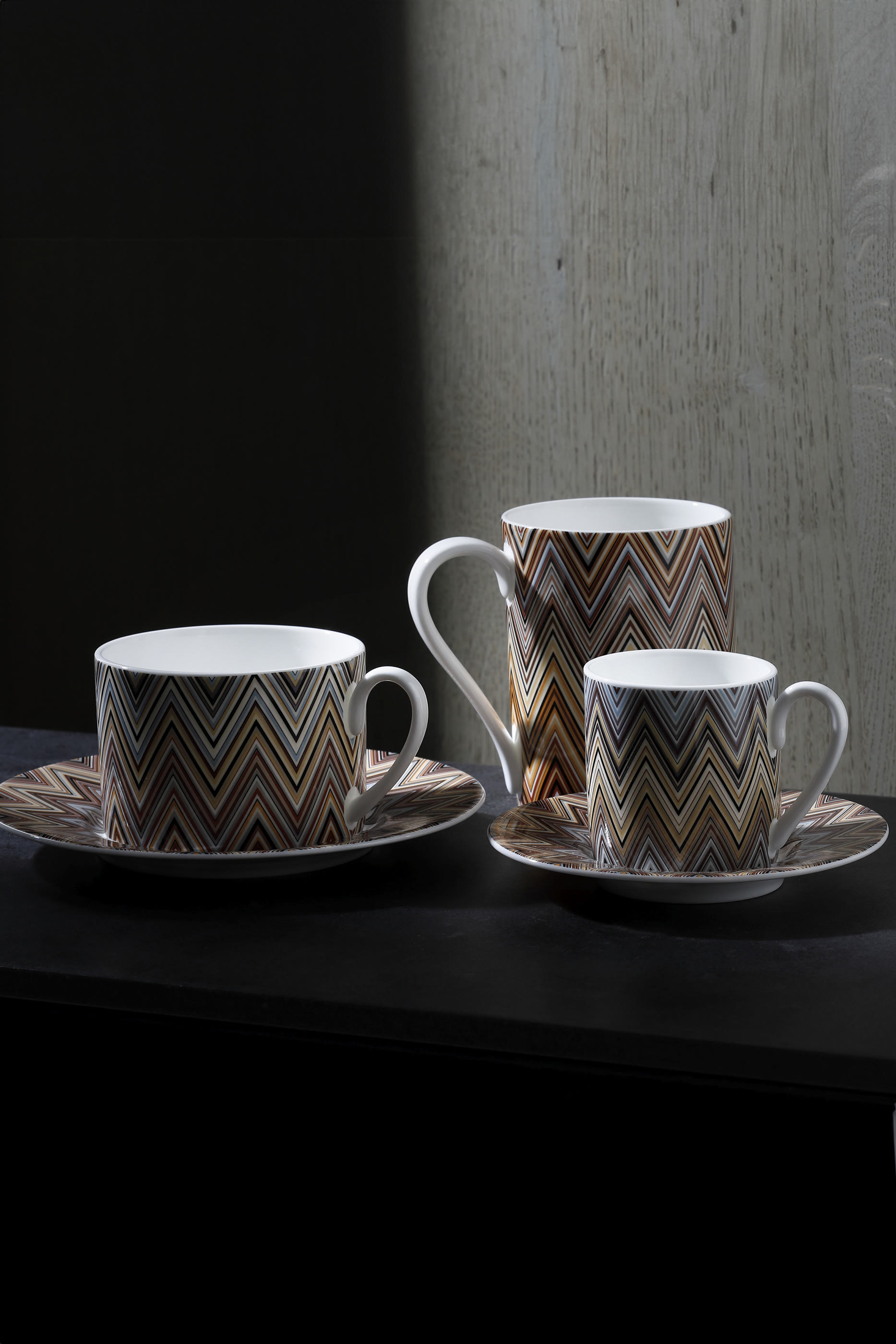 Jarris Zig-Zag Teacup & Saucer, Set of 6