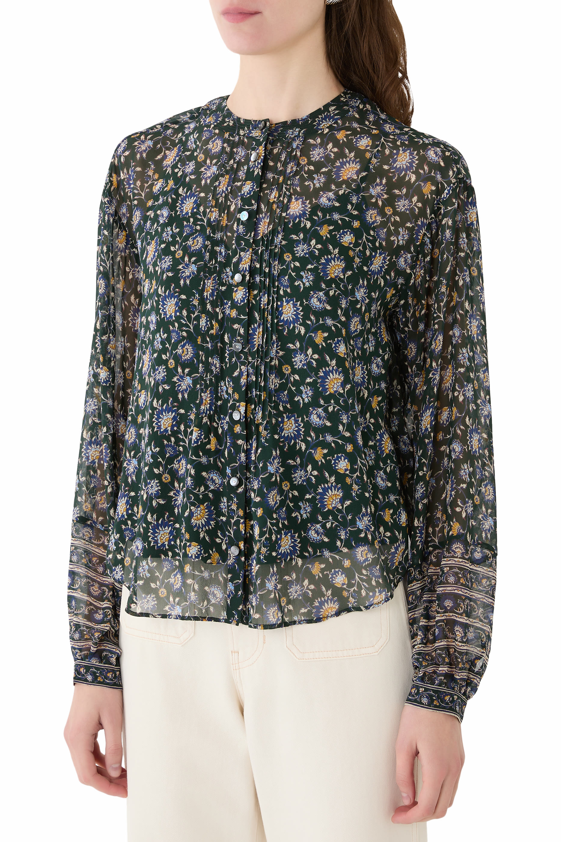 Lollie Floral Button-Down Blouse