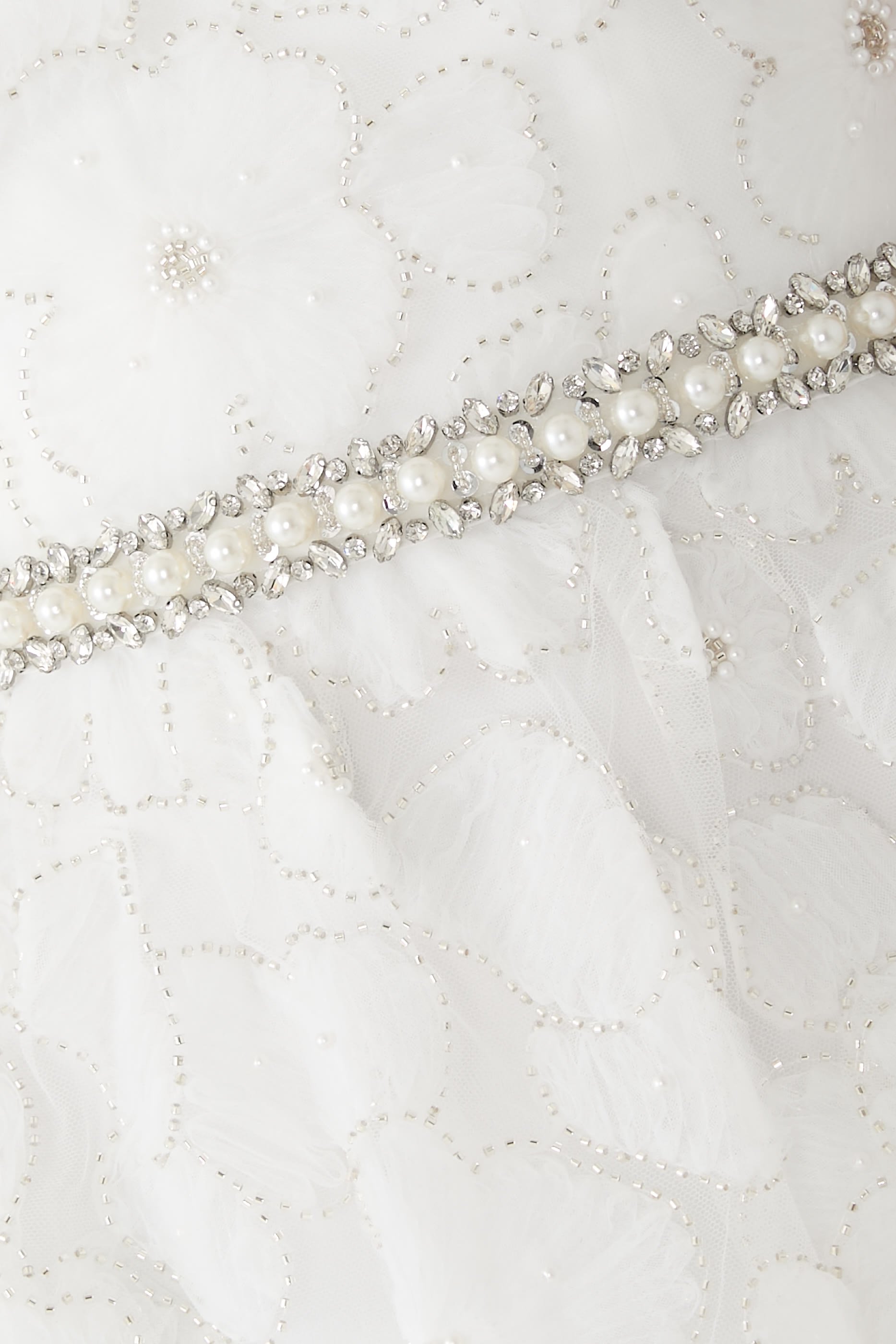 Embellished Tulle Tiered Midi Dress